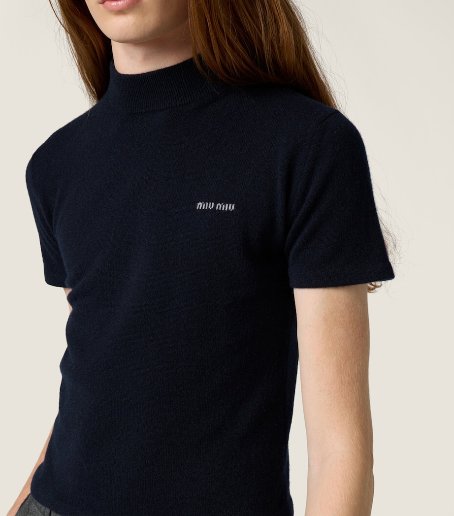 Cashmere Short-Sleeve Sweater F0008 Image 3