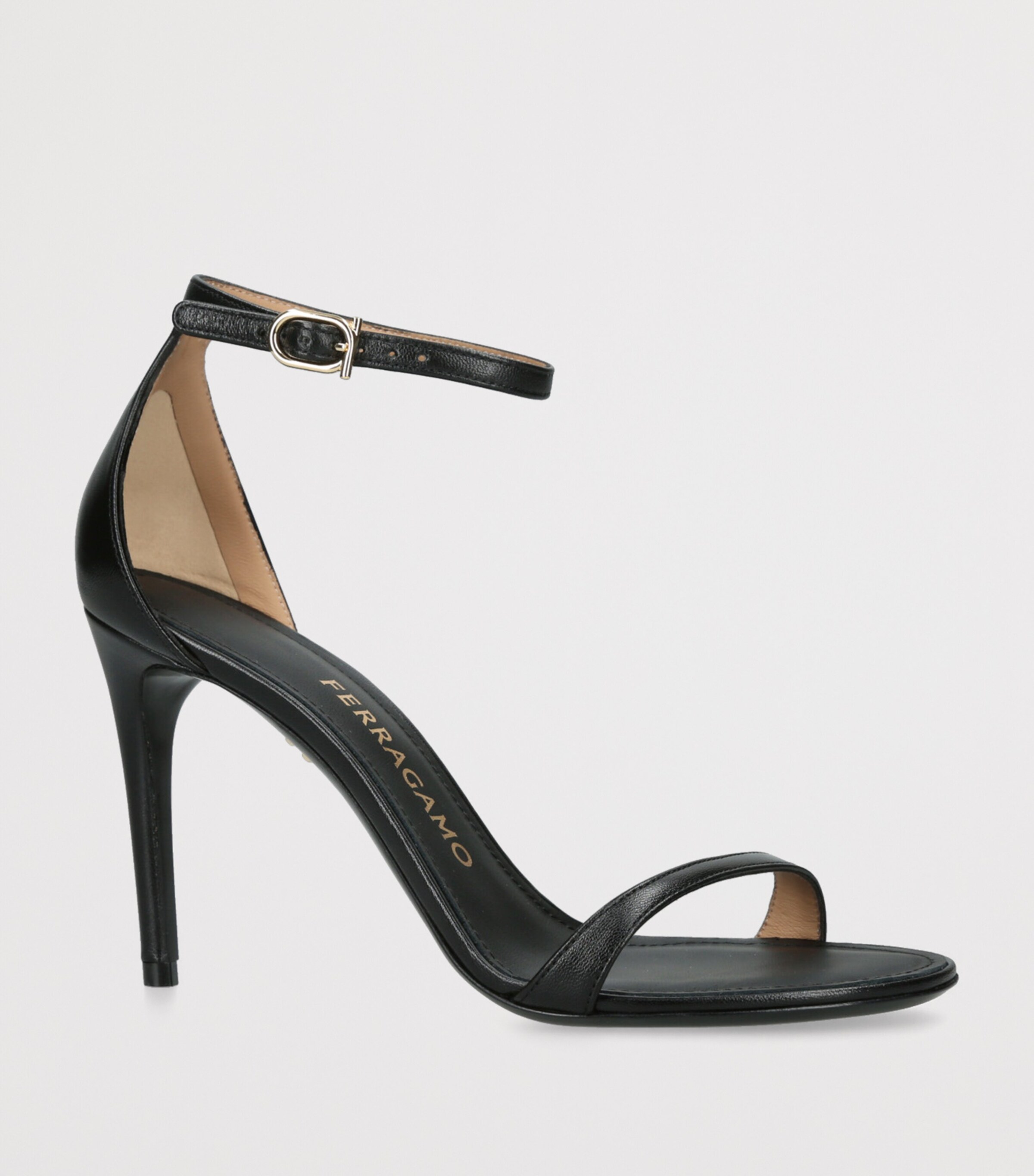 Salvatore Ferragamo Leather Milly Heeled Sandals 95 Black Image 3