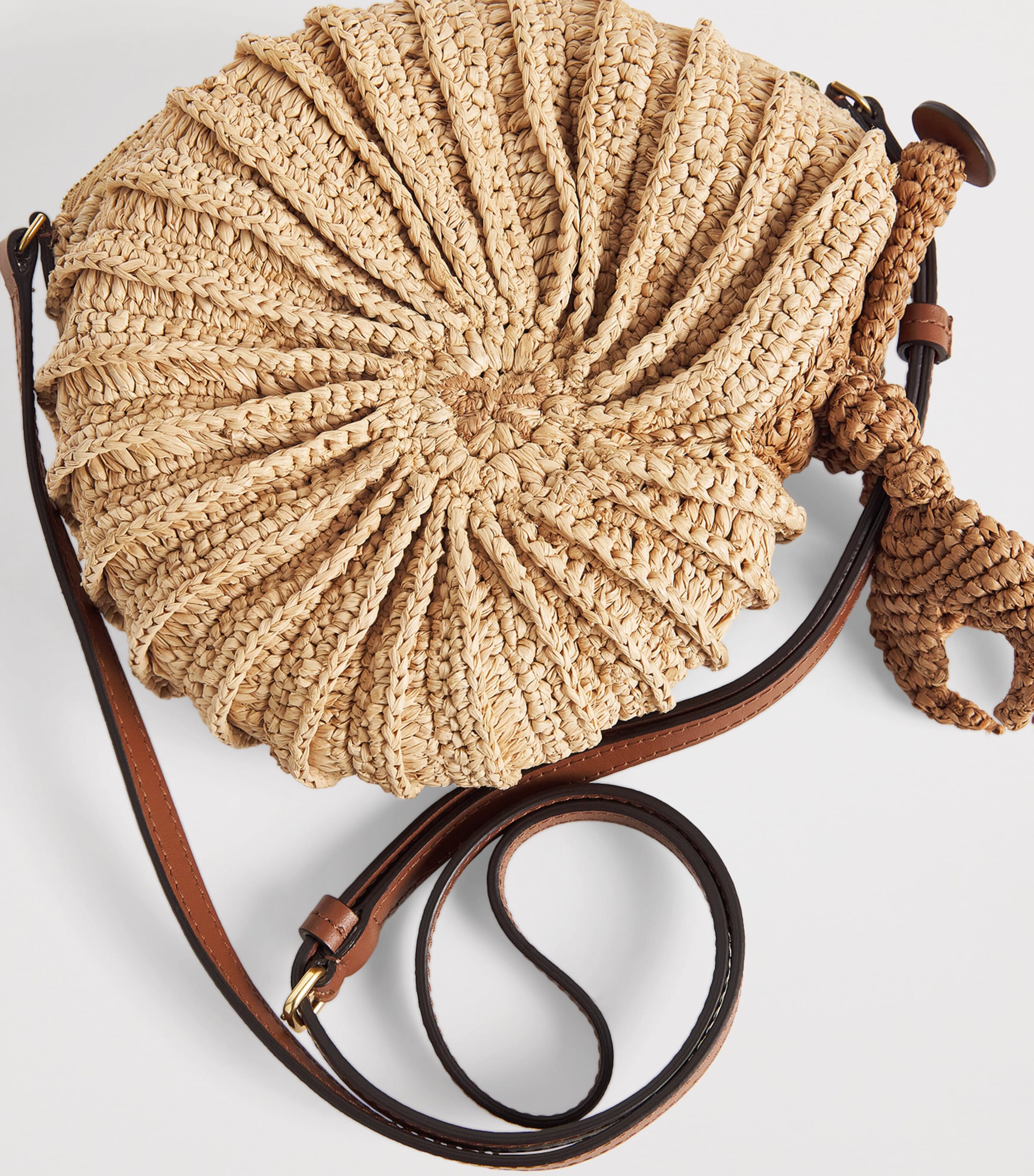 Anya Hindmarch Raffia Hermit Crab Cross-Body Bag Natural Raffia Image 5