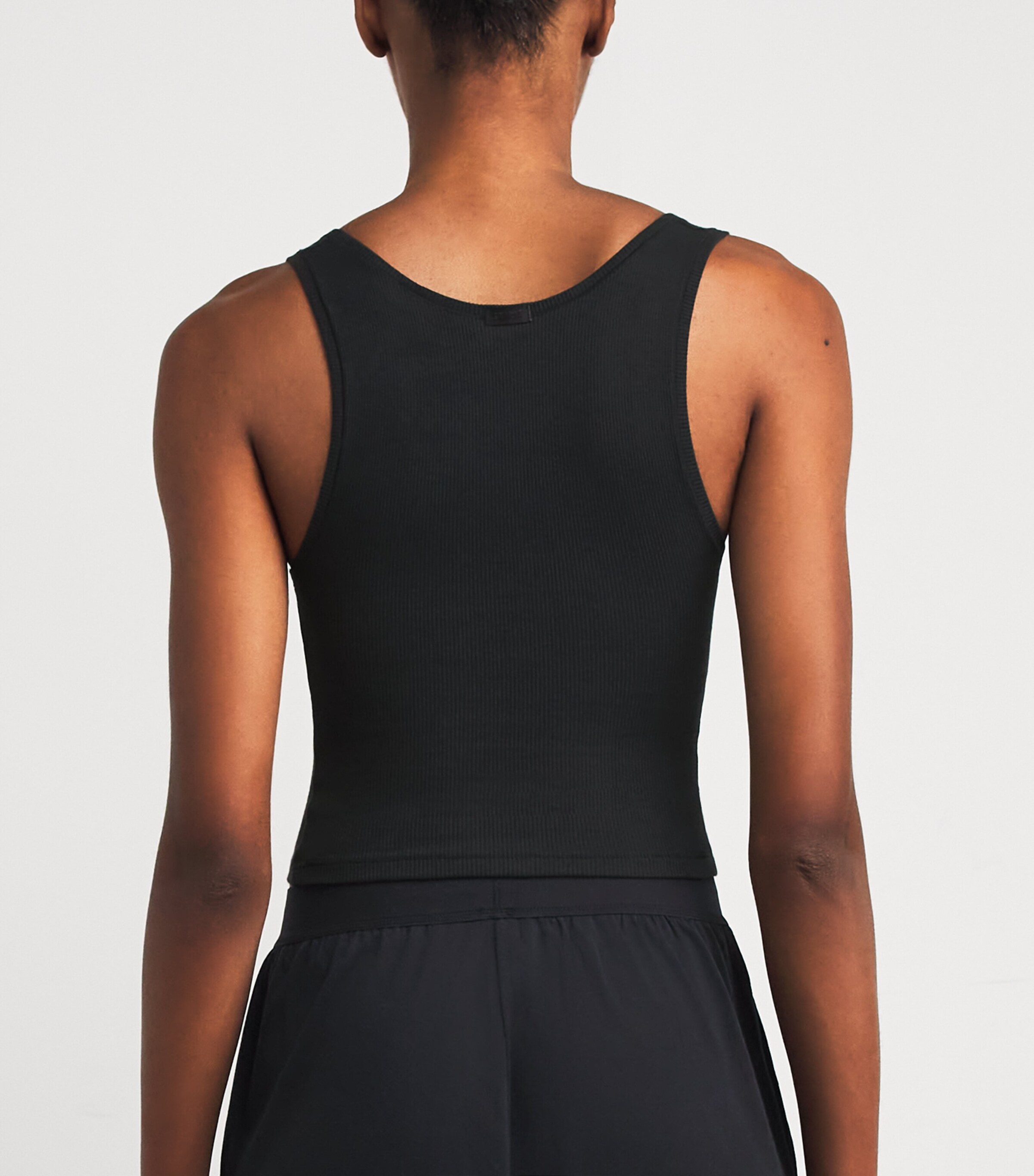 Cotton Ribbed Cropped Tank Top SOOT Image 8