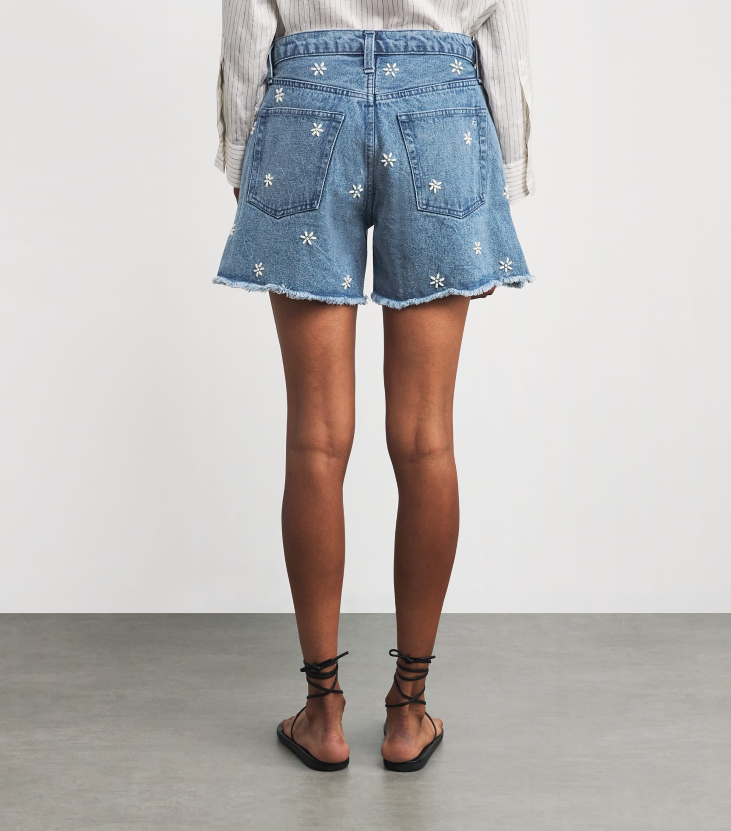 Rag & Bone Womens Denim Embellished Aspen Shorts Bl Em Image 4