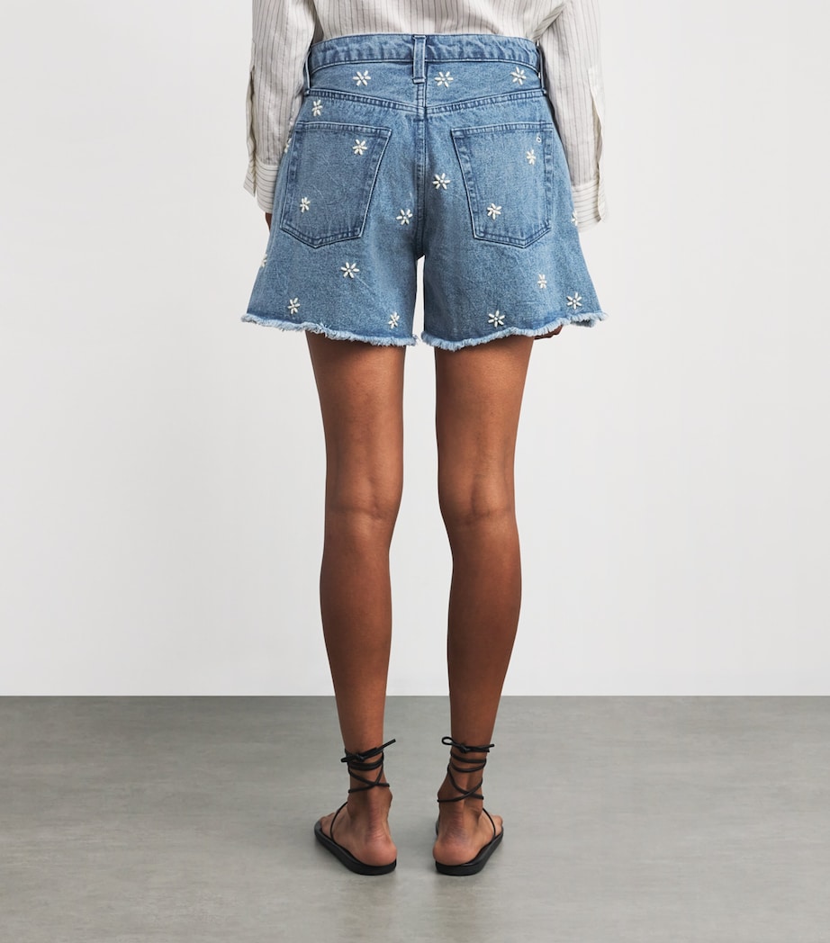 Denim Embellished Aspen Shorts BL EM Image 4