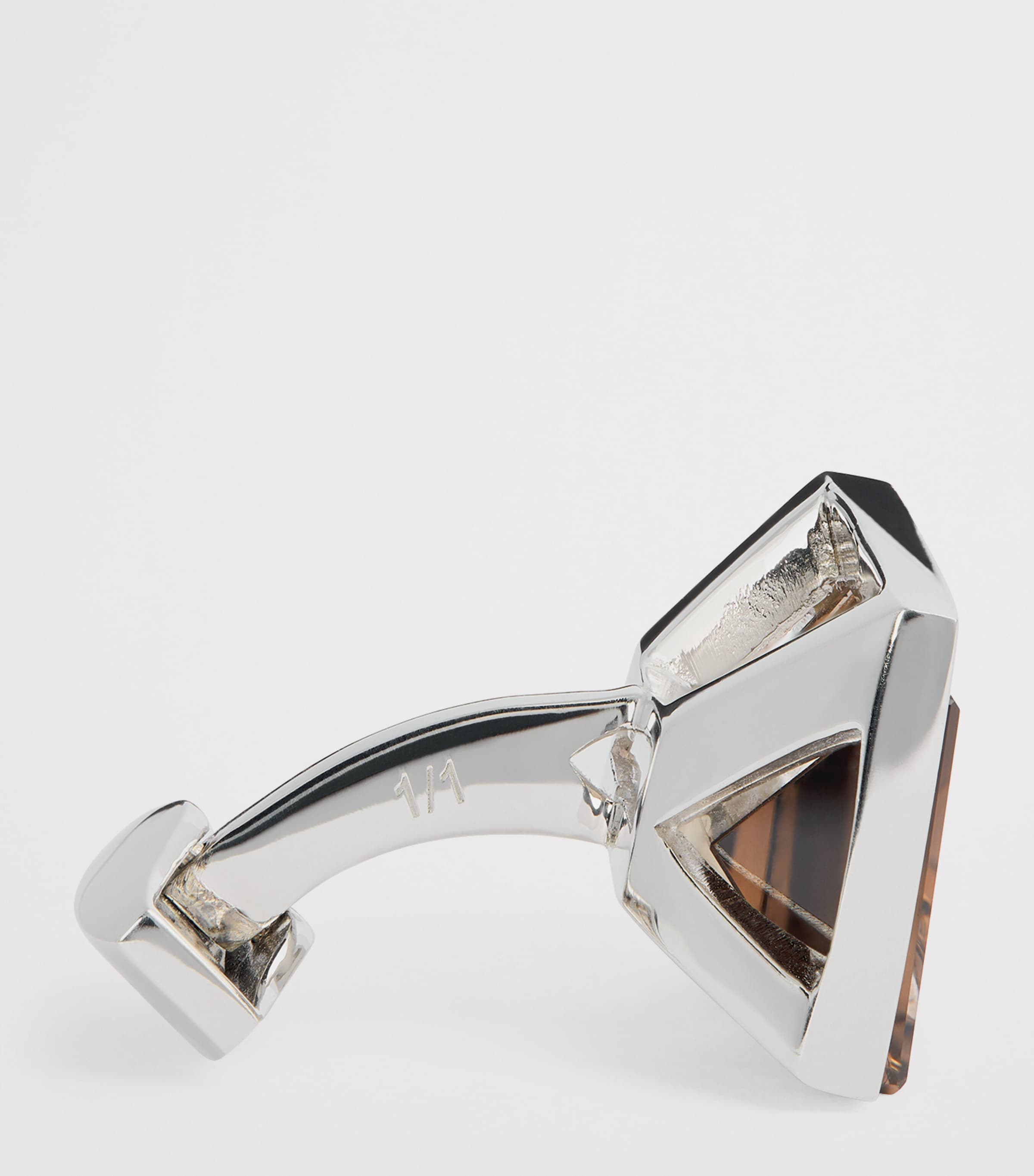 Sterling Silver and Smoky Quartz Cufflinks BROWN Image 4