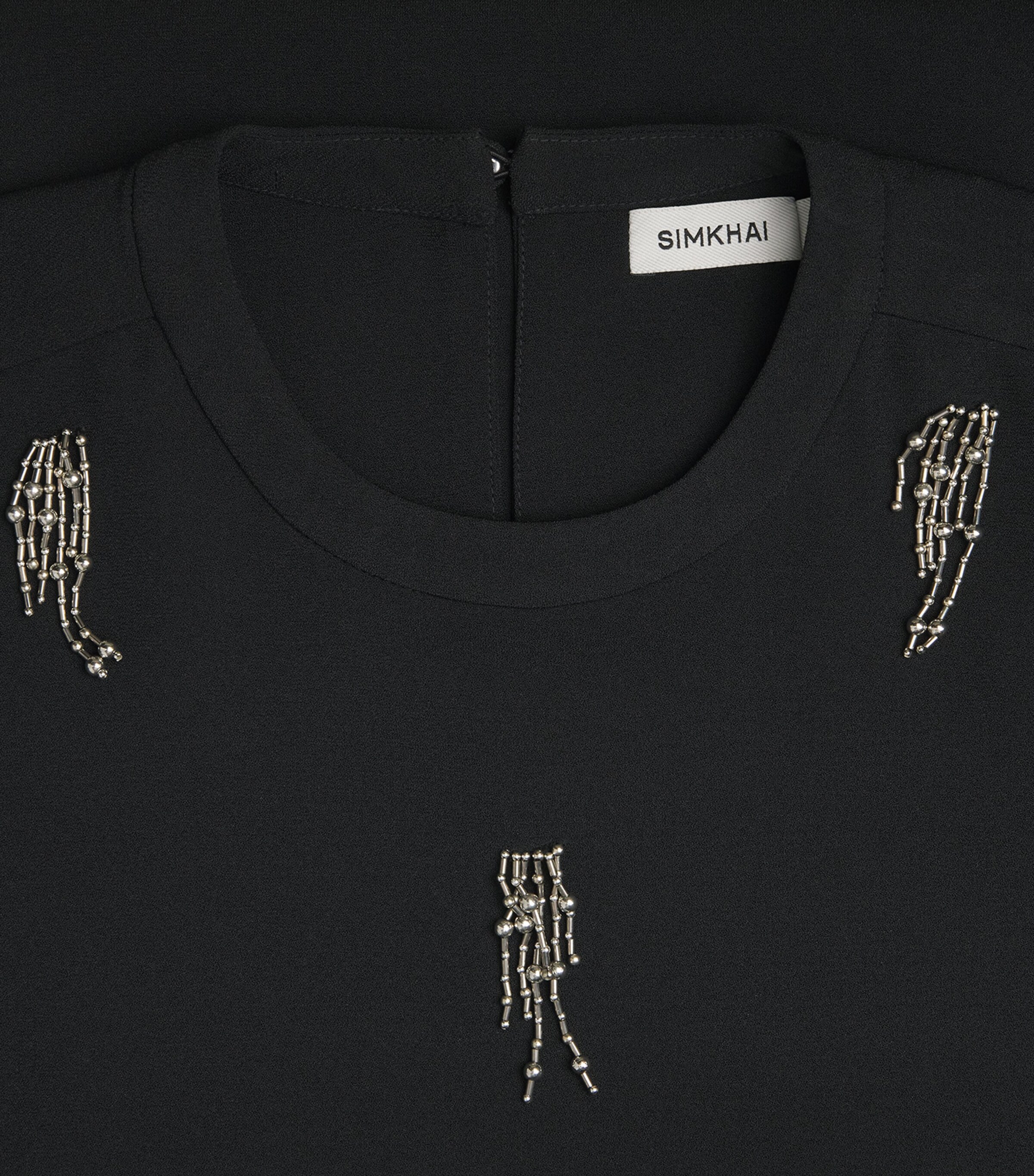 Crepe Abelia Embellished T-Shirt BLACK Image 5