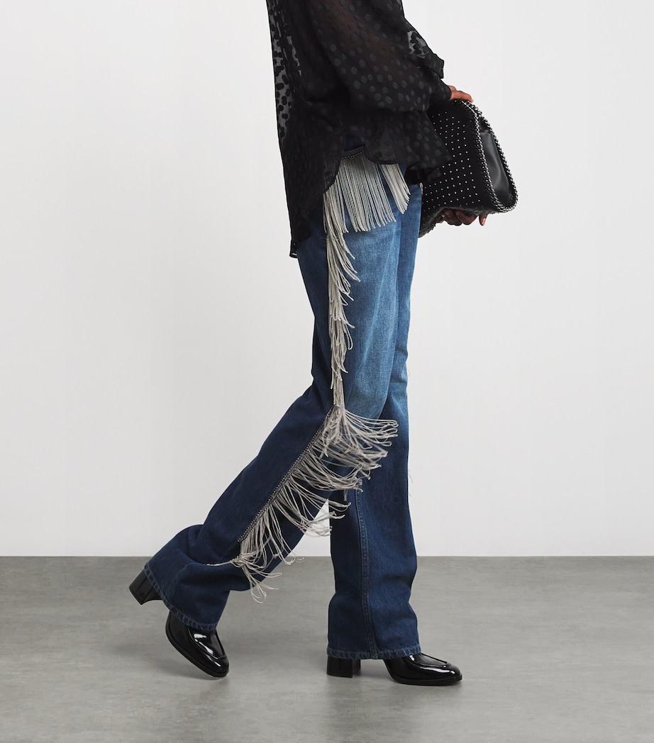 Chain Tassel Straight-Leg Jeans 4083 DARK BLUE Image 6
