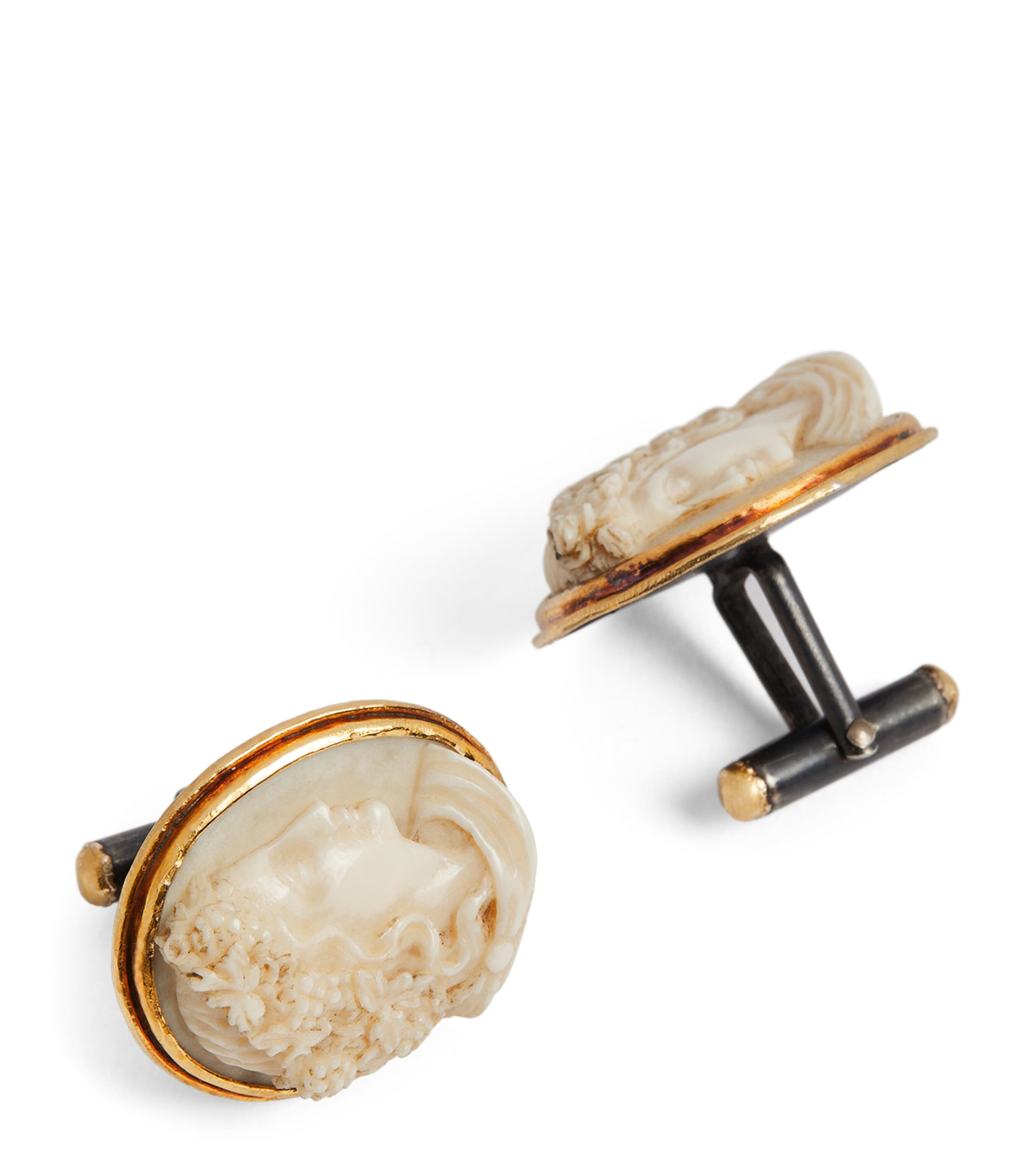 Brooski Victorian Ivory Cufflinks In Gold