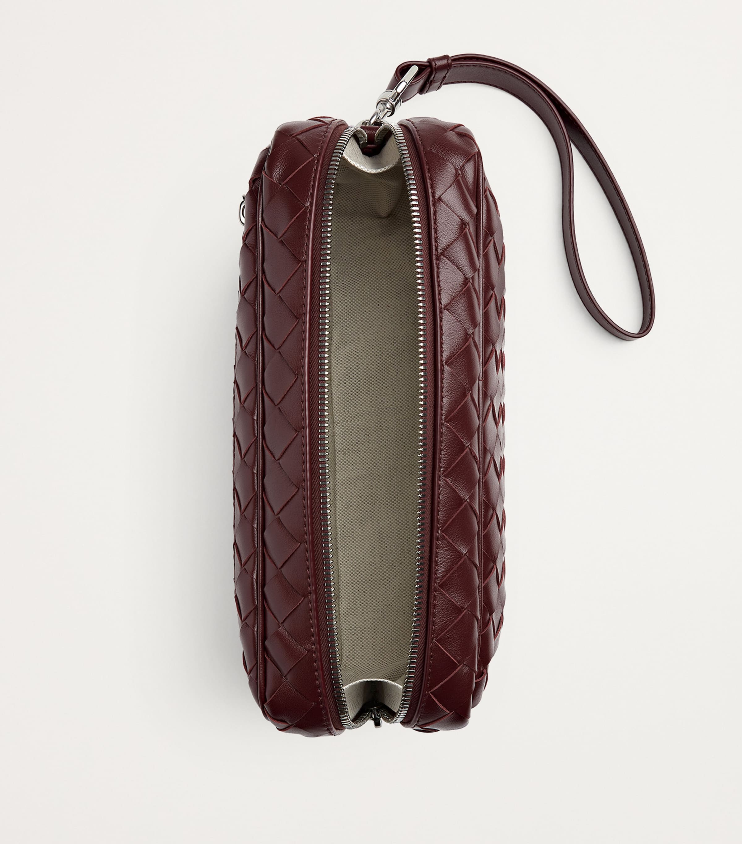 Leather Intrecciato Pouch Bag 2128 Image 3