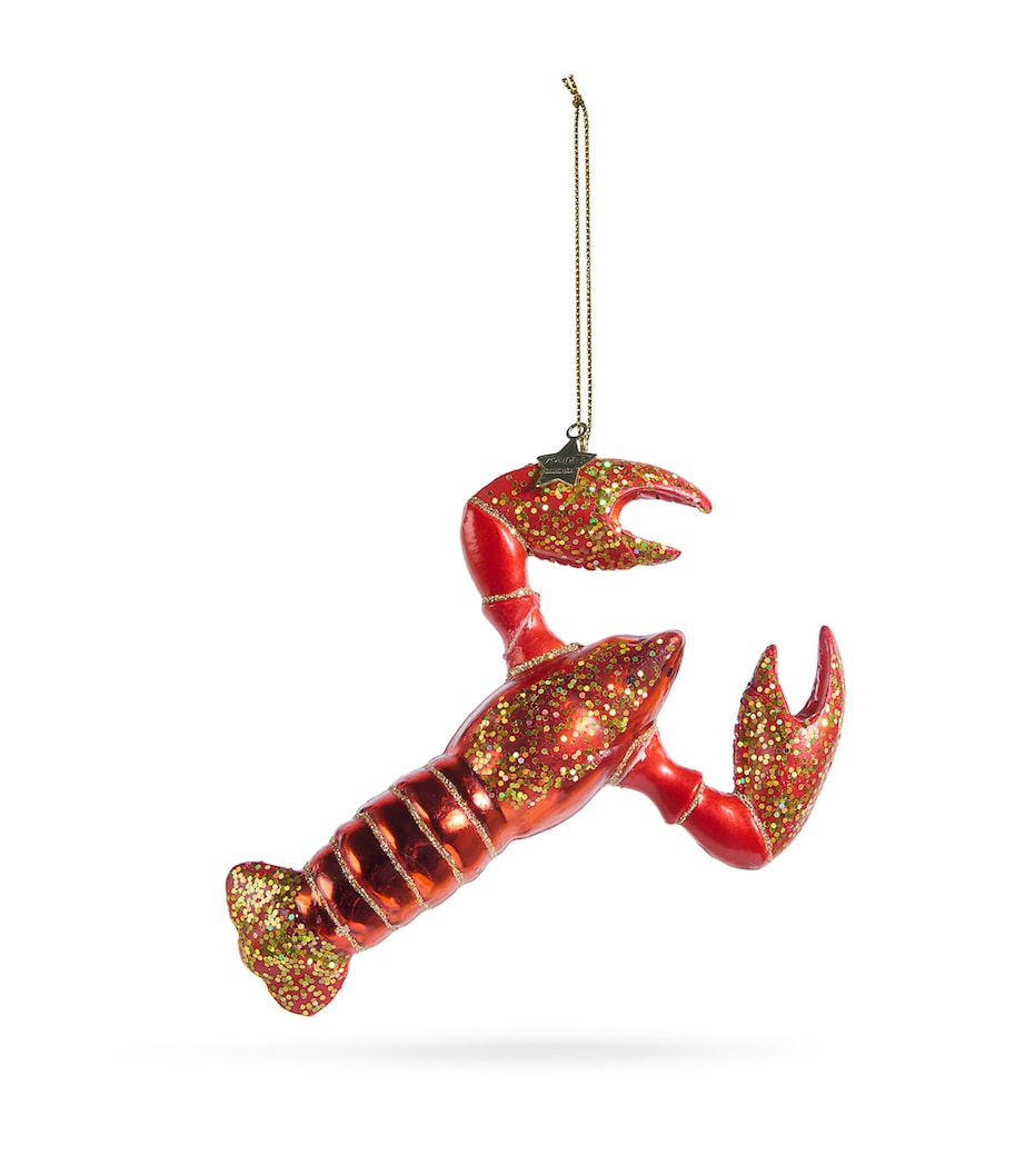 Harrods Glass Lobster Tree Decoration Red Image 1