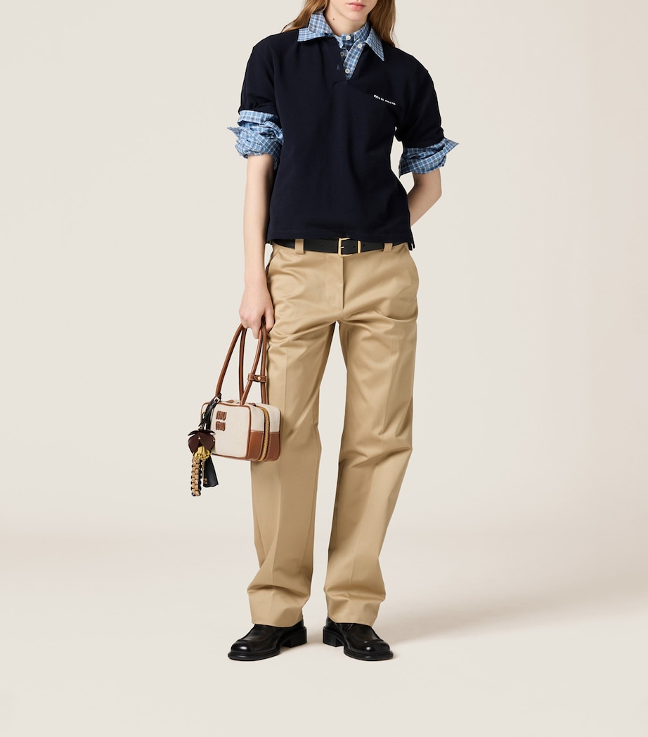 Canvas-Leather Beau Top-Handle Bag F062F Image 2