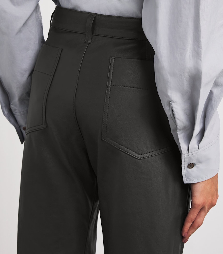 Calfskin Straight Trousers BR507 DARK ESPRESSO Image 6