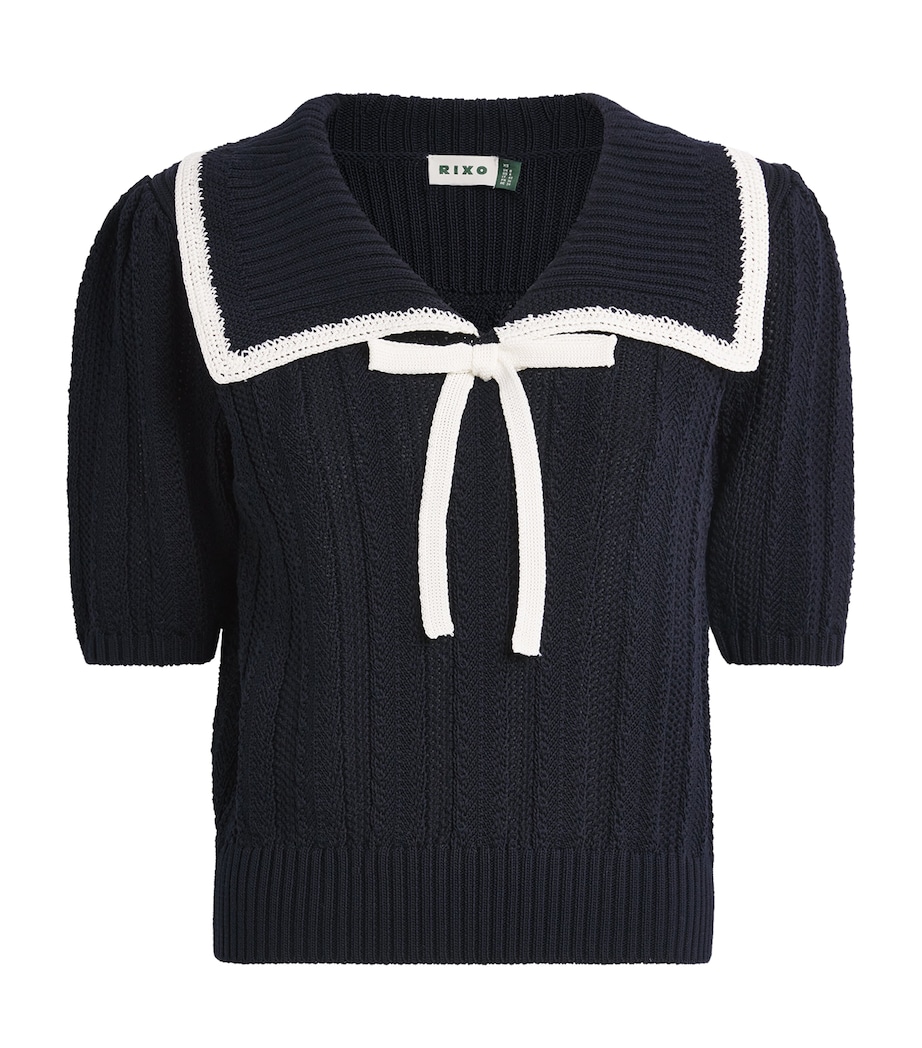Cotton Pippa Knit Top DEEP NAVY Image 1