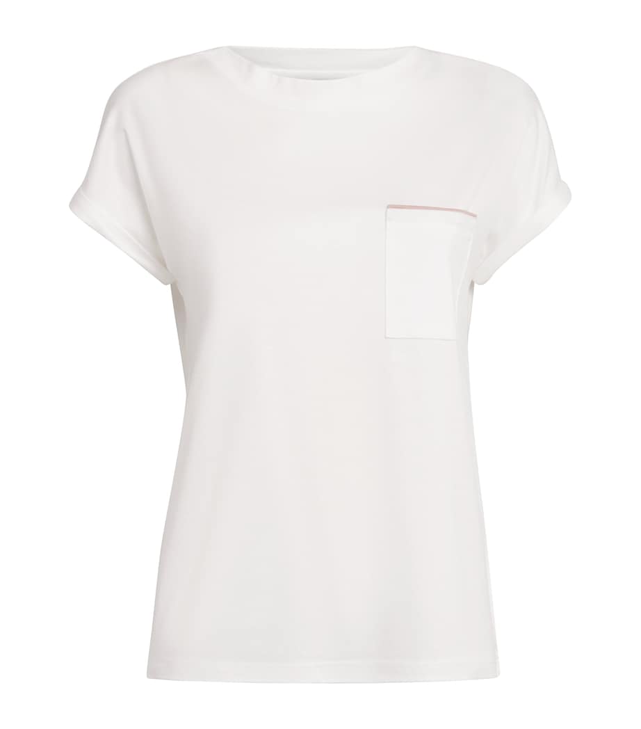 Cotton Chest-Pocket T-Shirt BIANCO, ROSA Image 1