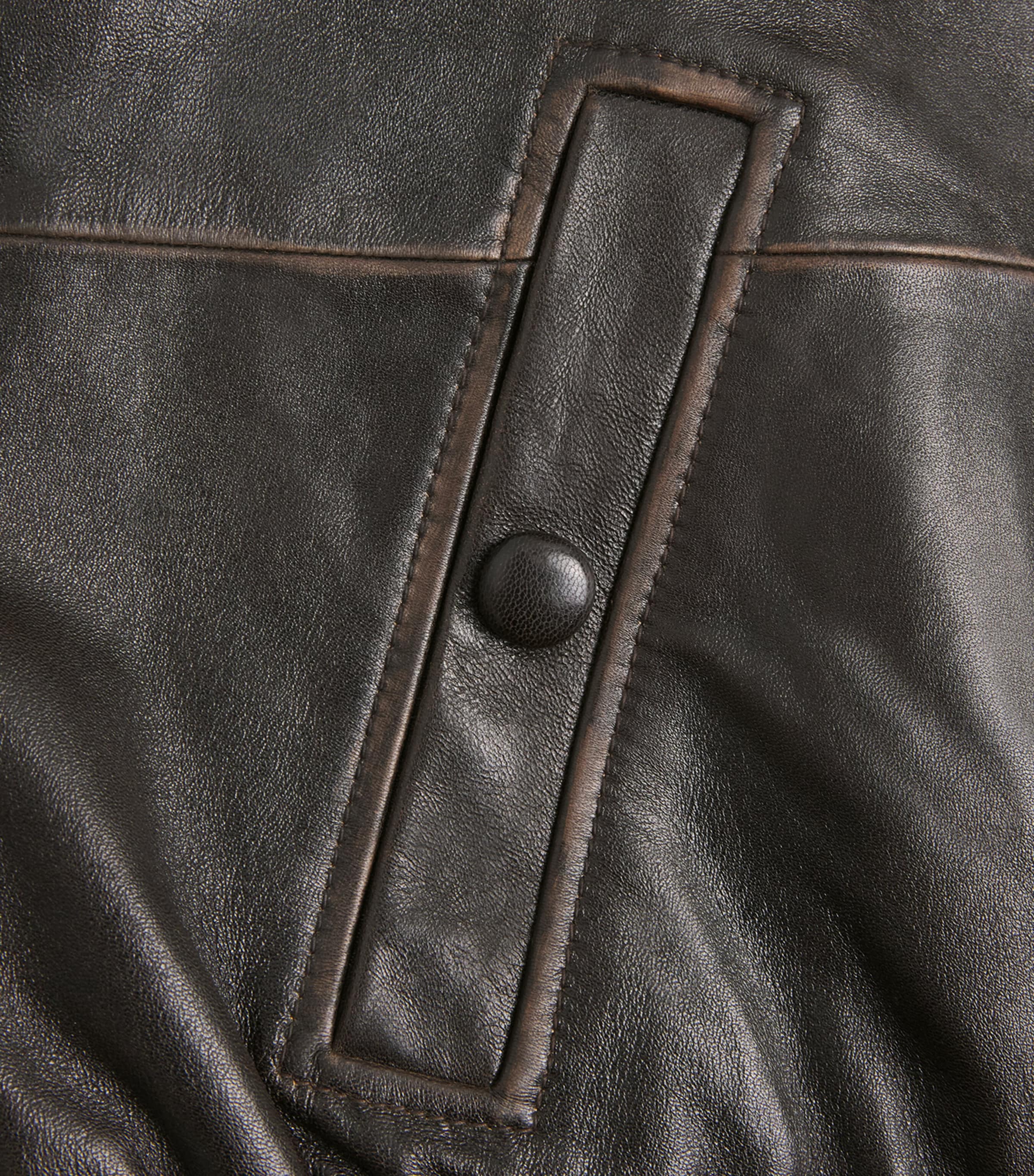 Sandro Paris Womens Oversized Leather Jacket Brown Image 6