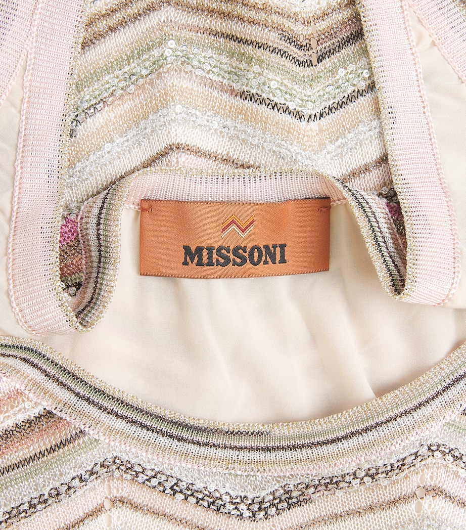 Missoni Womens Chevron Sleeveless Mini Dress Smspn Mltclr Lgt Tns Image 6