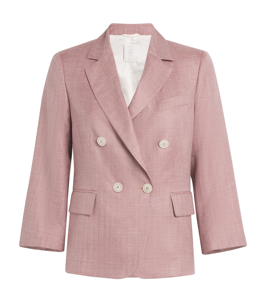 Wool-Silk-Linen Double-Breasted Blazer ANTICO Image 1