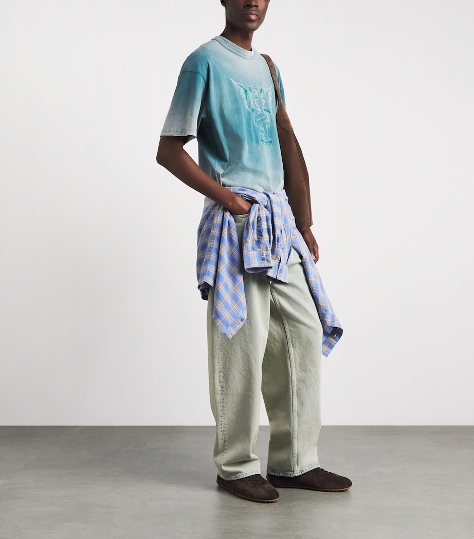 Represent Mens Cotton Westside T-Shirt Smoked Teal Image 2