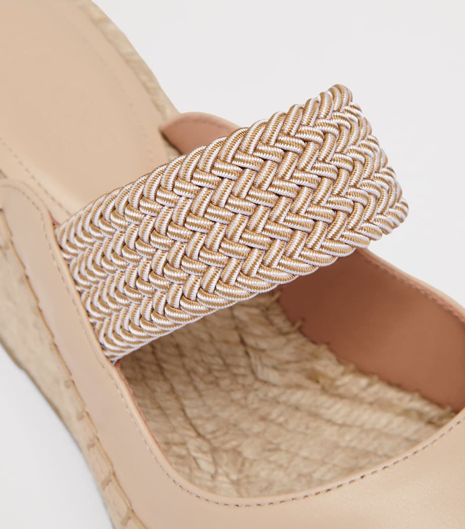 Leather-Blend Sinea Wedge Sandals BUFF Image 5