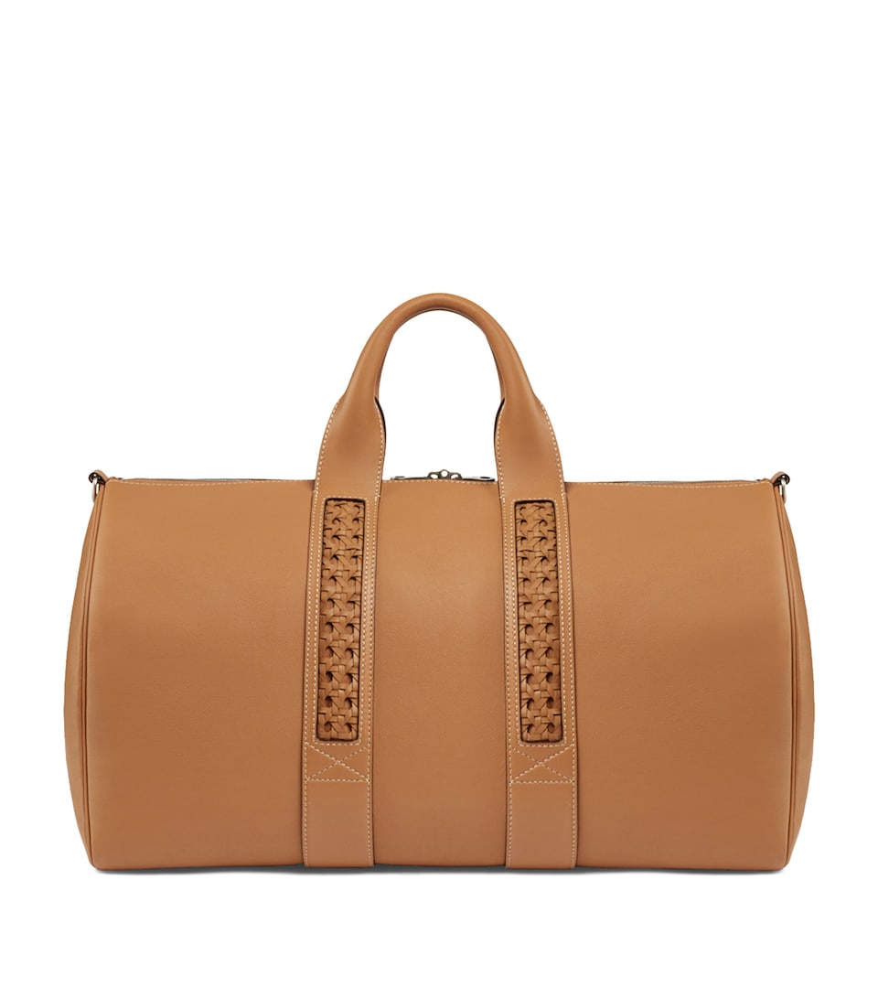 Leather Woven-Detail Holdall