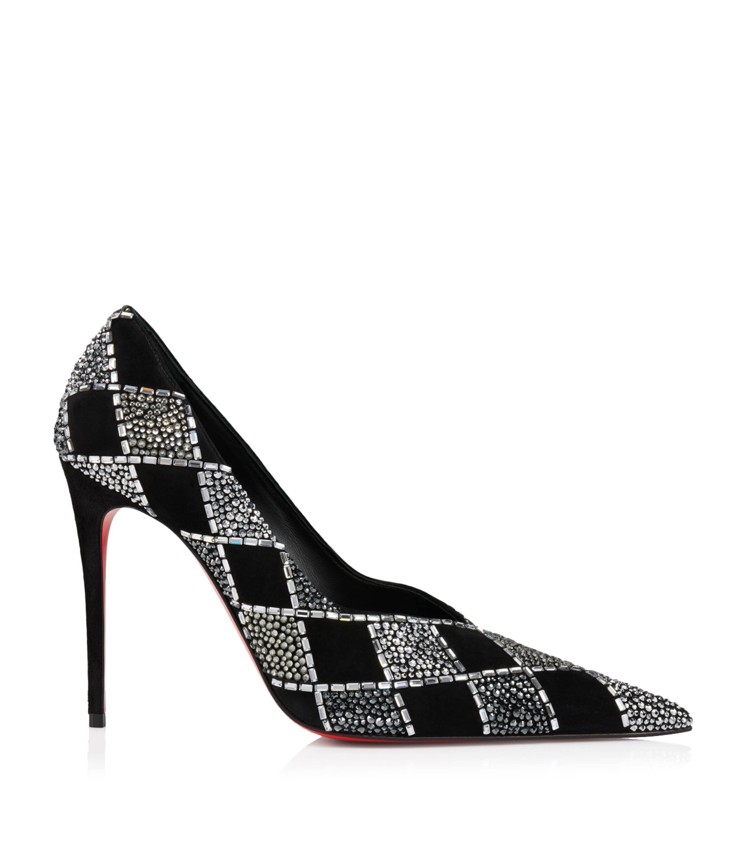 Christian Louboutin Doria Suede Crystal-Check Pumps 100 Image 1