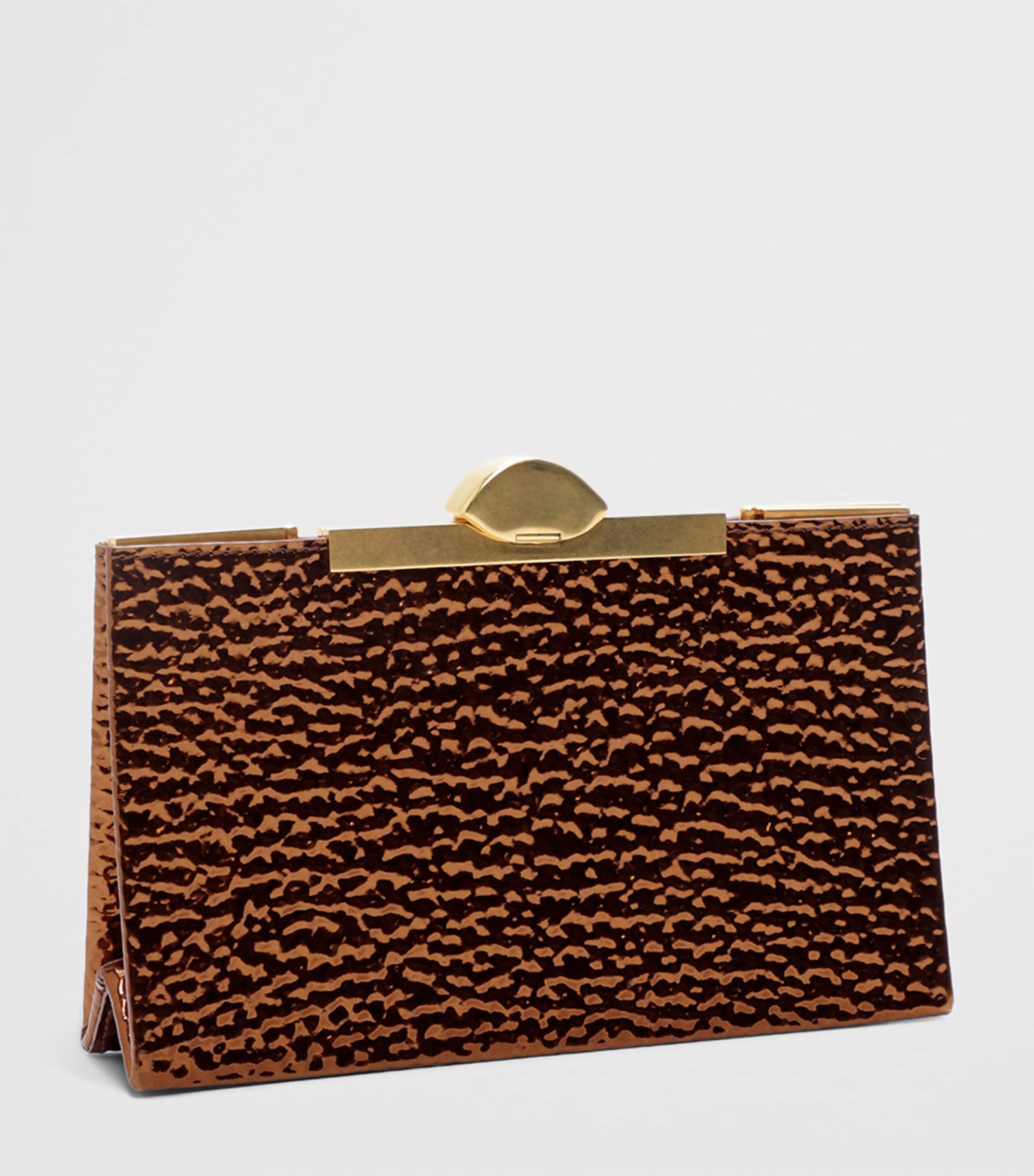 Leather Eye Minaudière Clutch Bag 302 ROUILLE Image 4