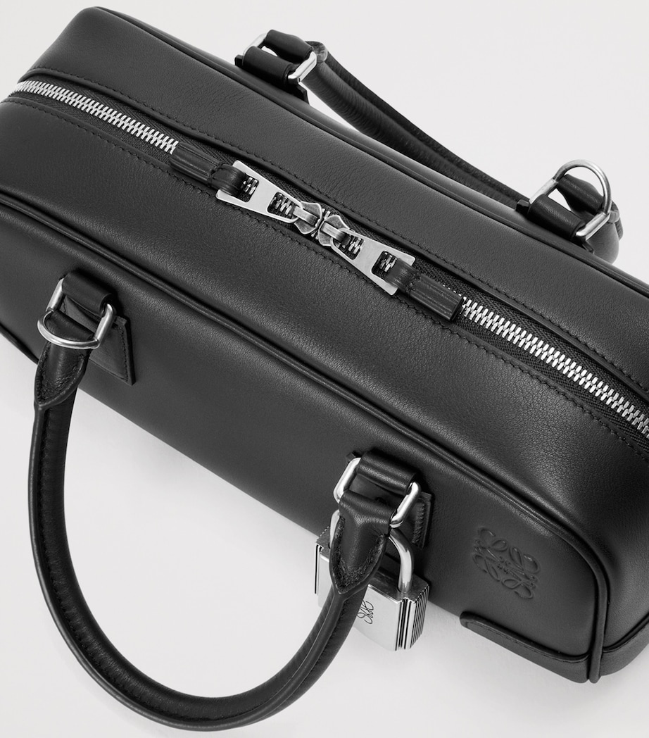 Leather Amazona 23 Top-Handle Bag BLACK Image 7