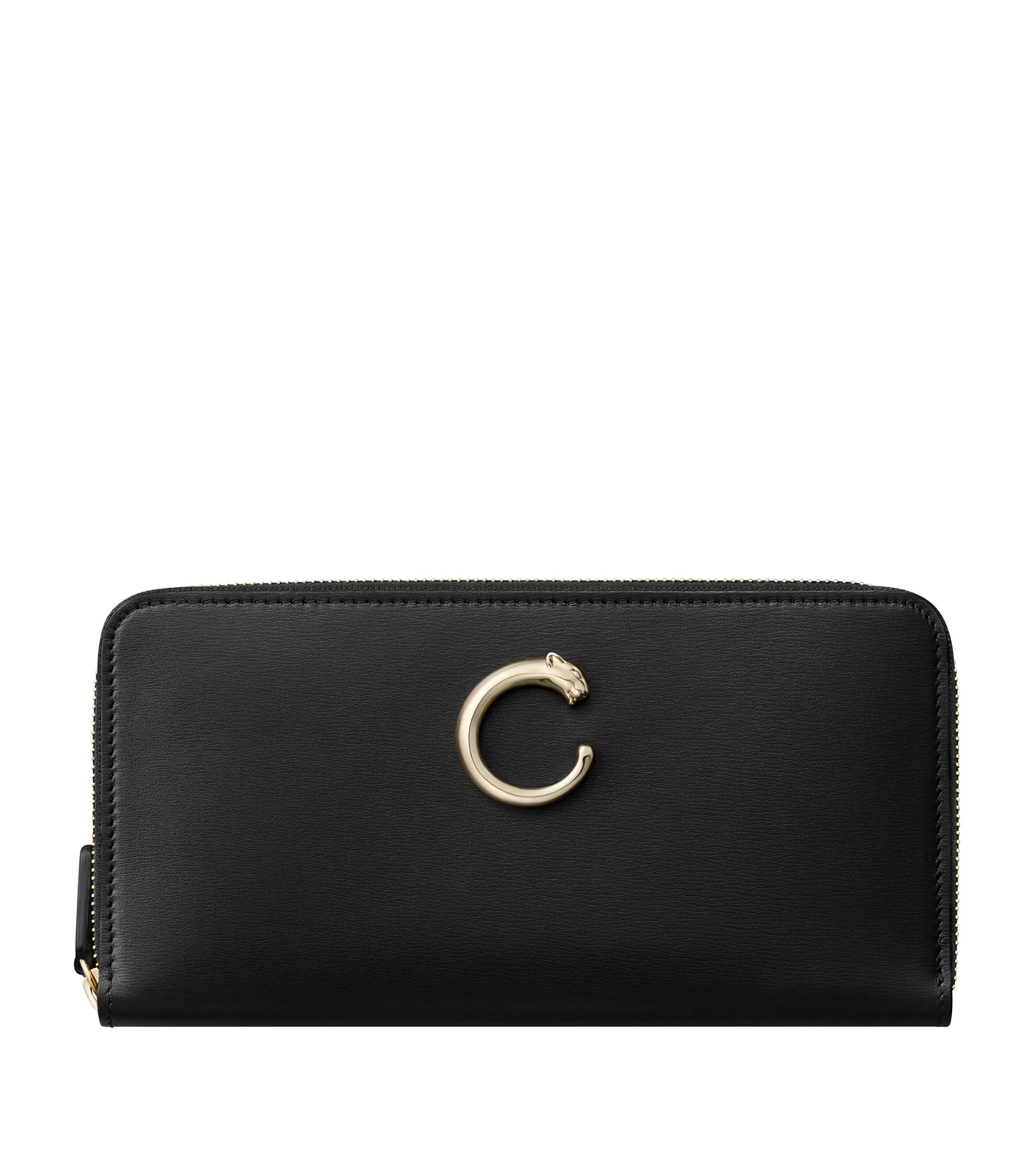 Calfskin Panthère de Cartier Wallet BLACK Image 1