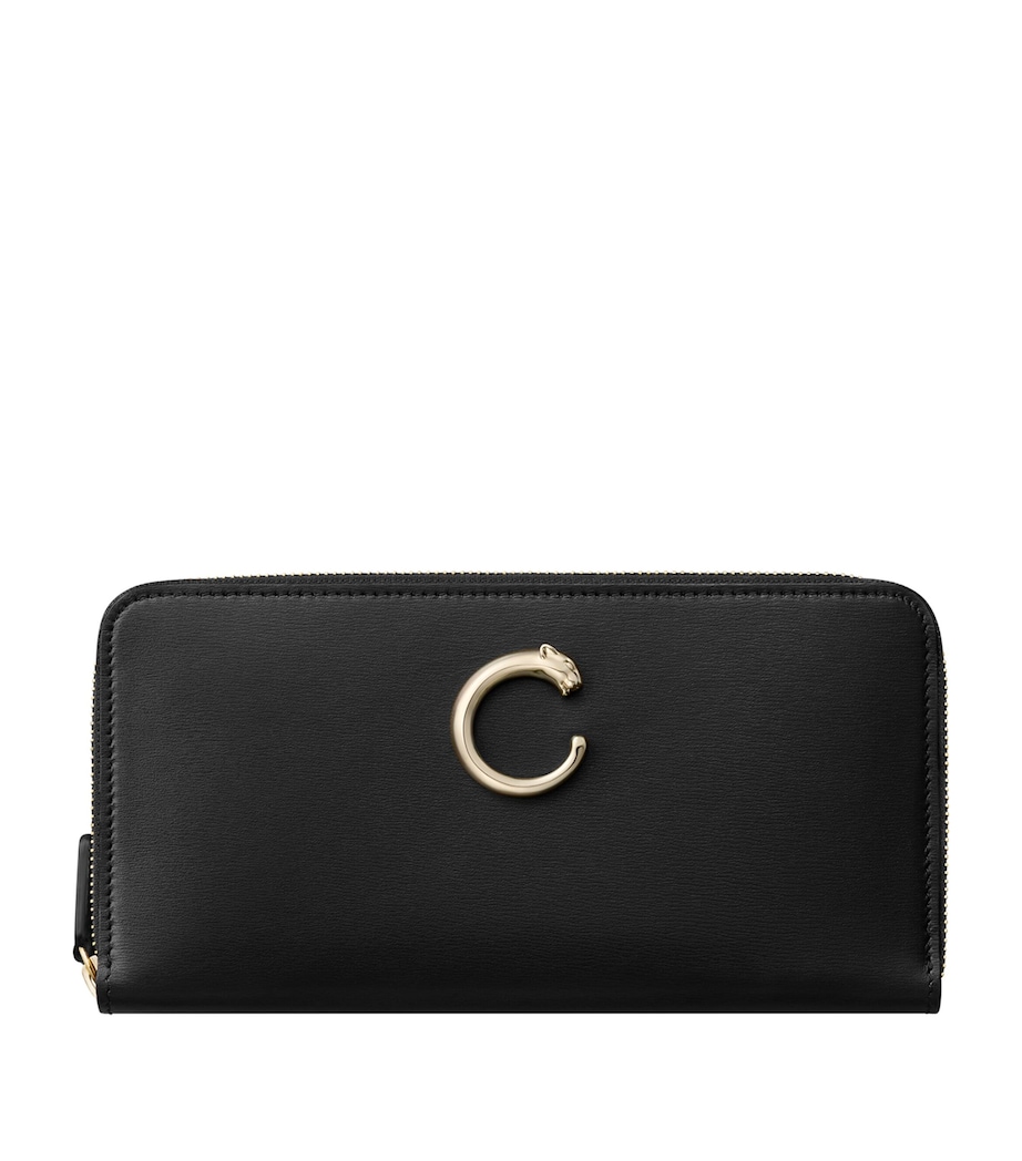 Calfskin Panthère de Cartier Wallet BLACK Image 1