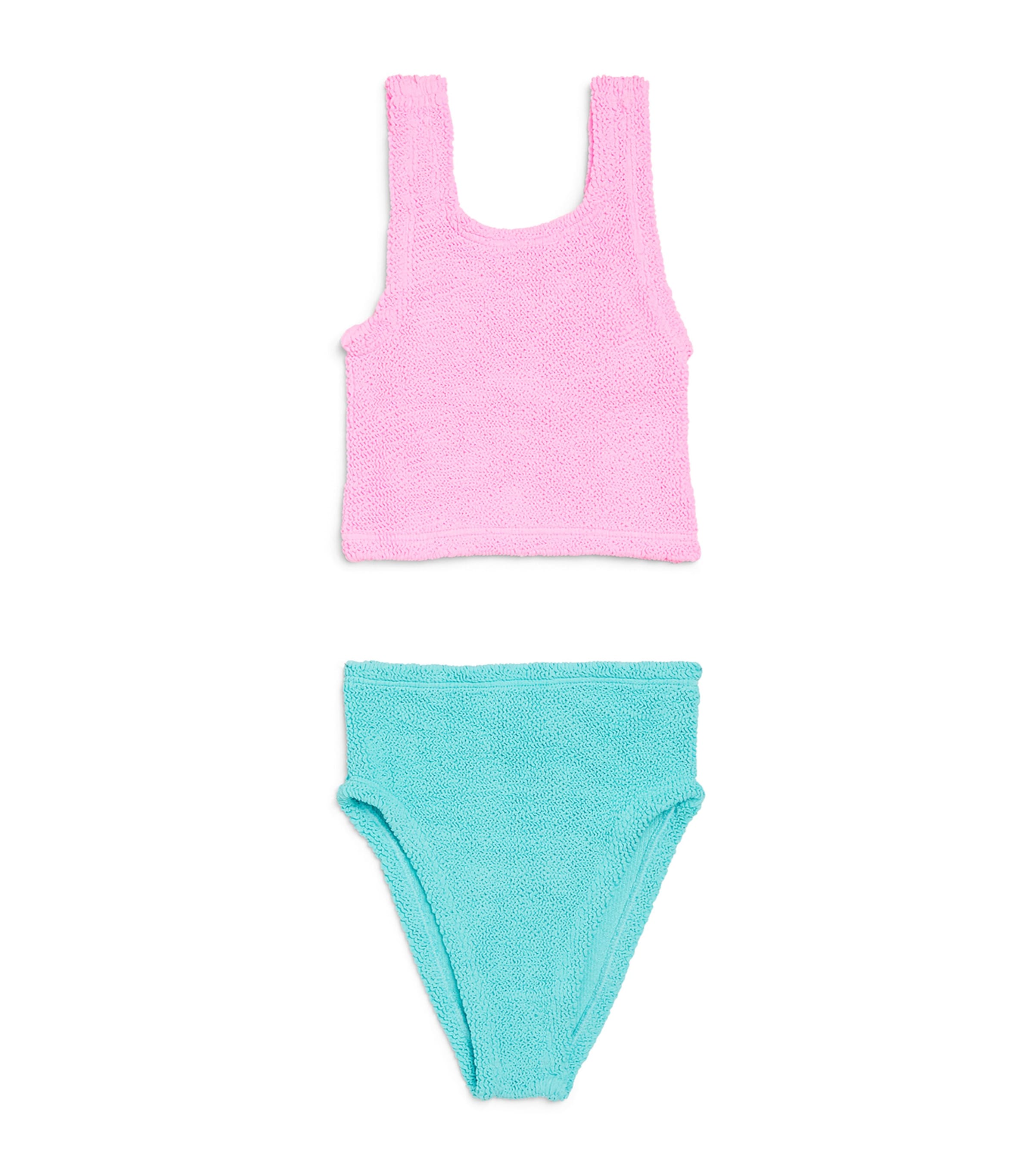 Hunza G Kids Two-Tone Lyra Bikini (7-12 Years) Bubblegum/aqua Image 1