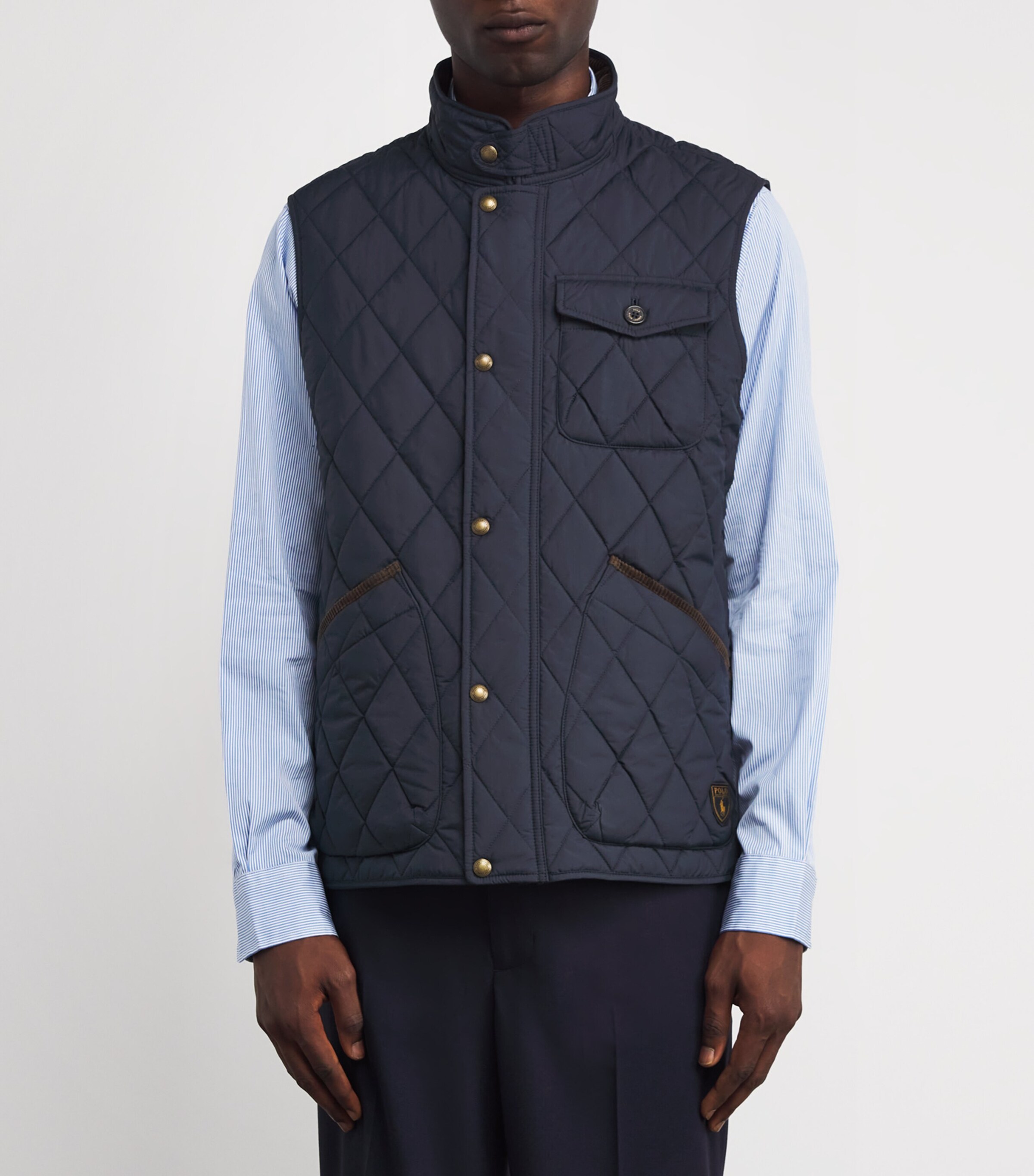 Polo Ralph Lauren Mens Water-Repellent Quilted Beaton Utility Gilet Navy Image 3