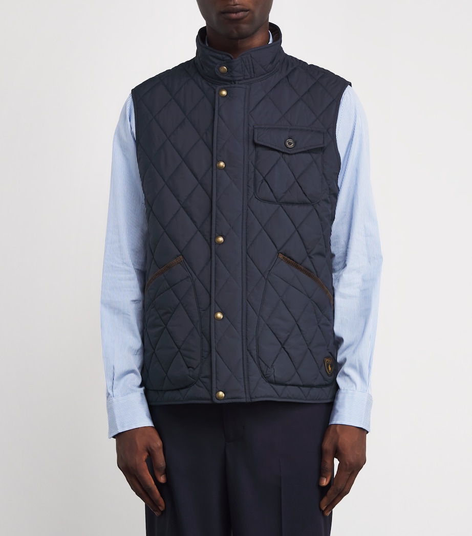 Water-Repellent Quilted Beaton Utility Gilet NAVY Image 3