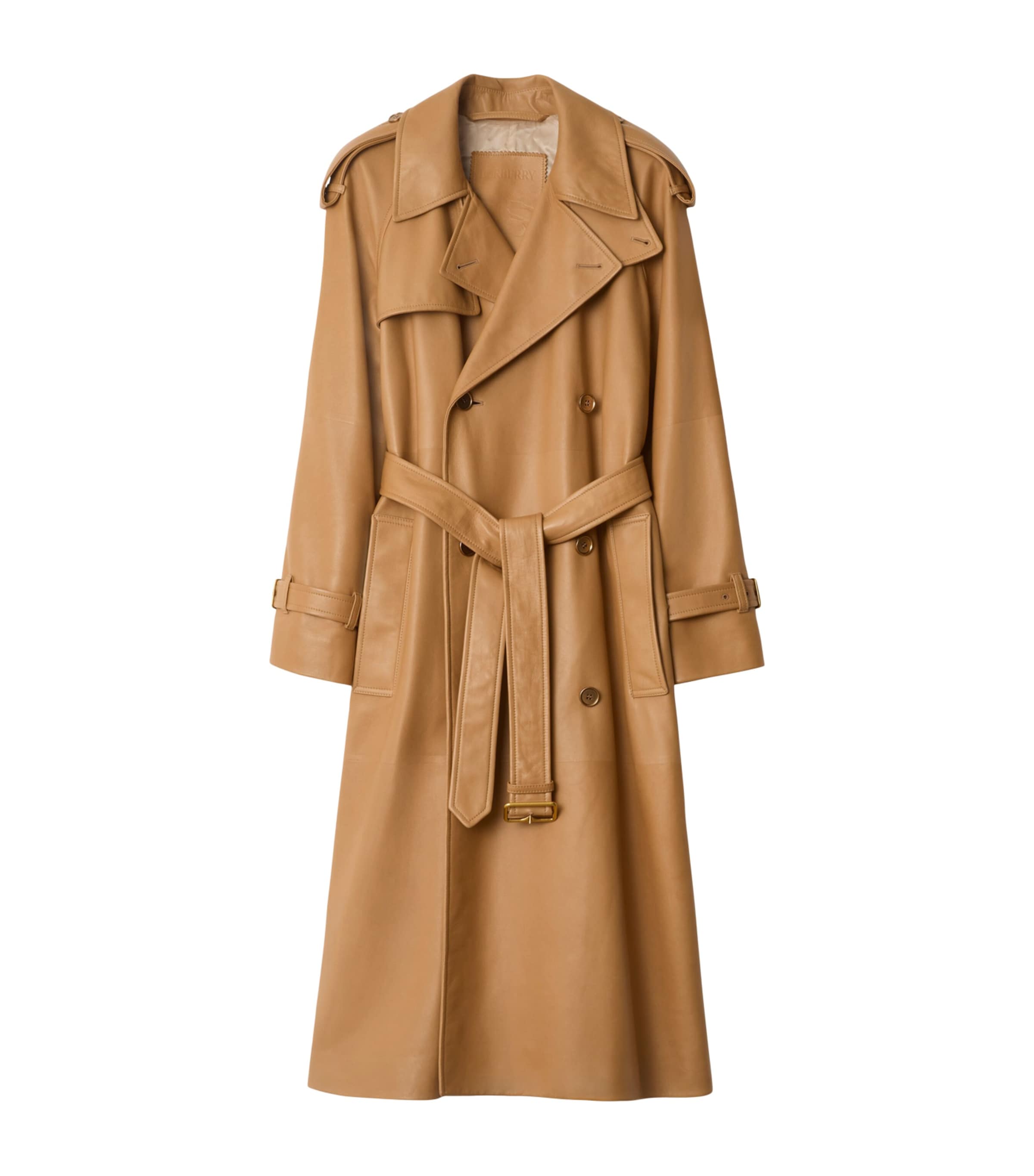 Long Plongé Leather Castelford Trench Coat SEPIA Image 1