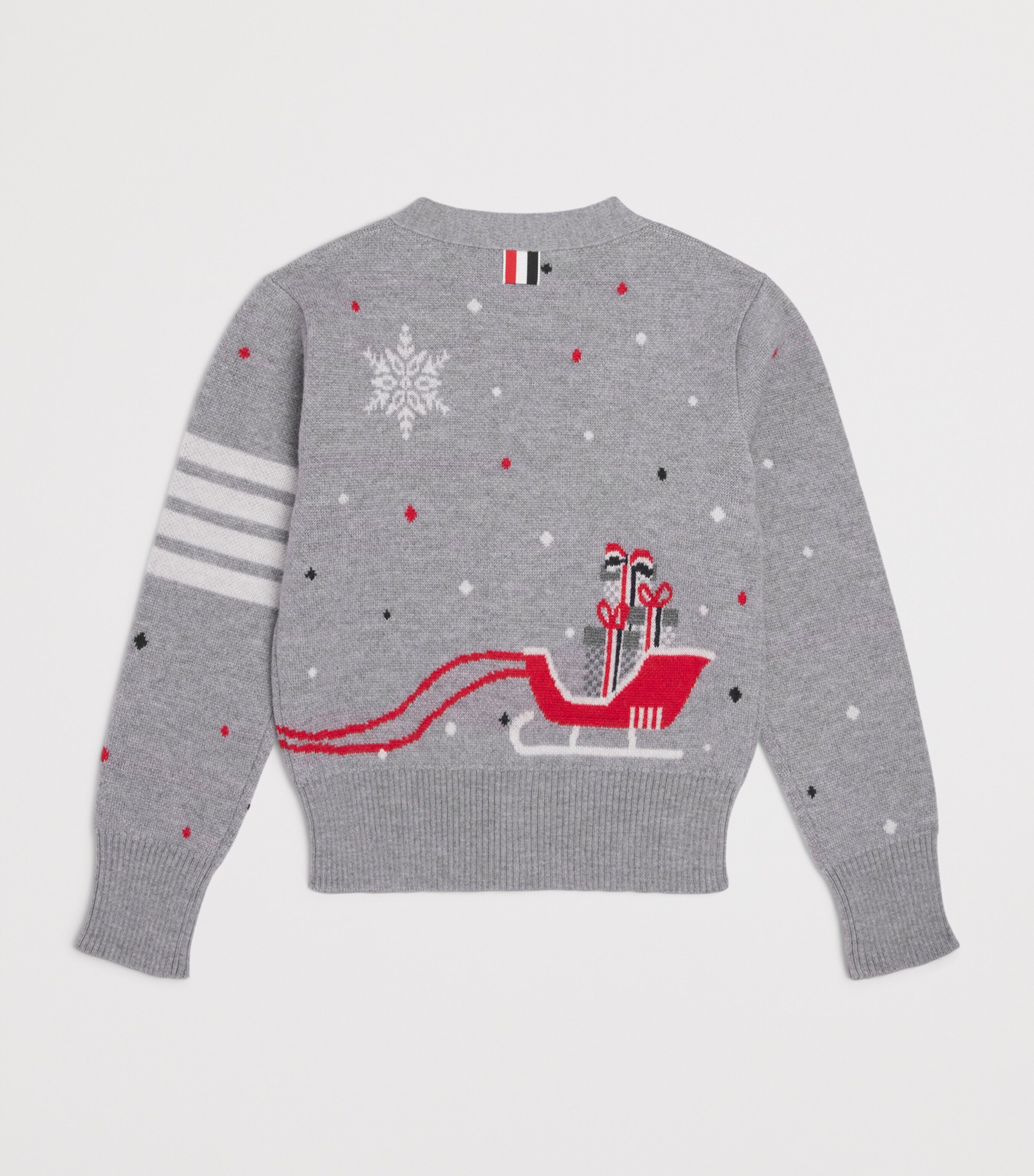 Thom Browne Kids Cotton Reindeer Hector Cardigan (2-12 Years) Lt Grey Image 2