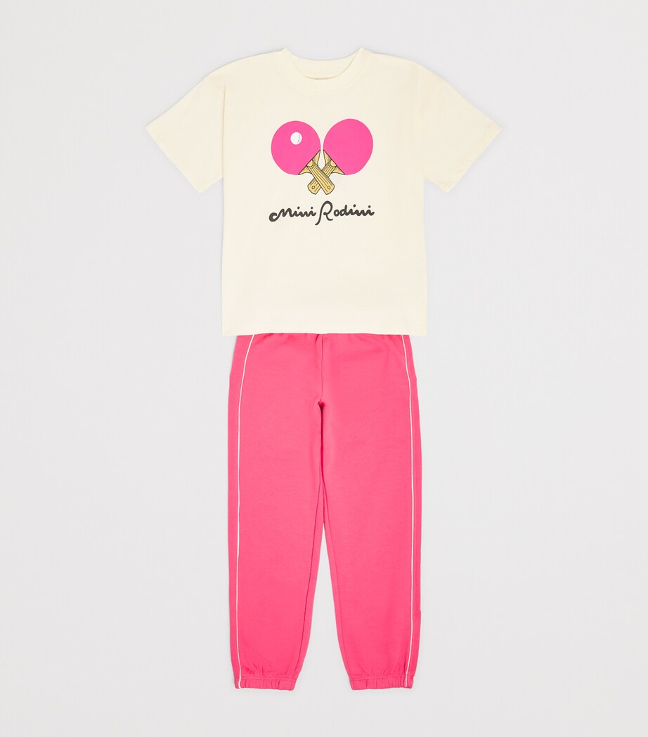 Mini Rodini Organic Cotton Piped Sweatpants (3-11 Years) Image 3