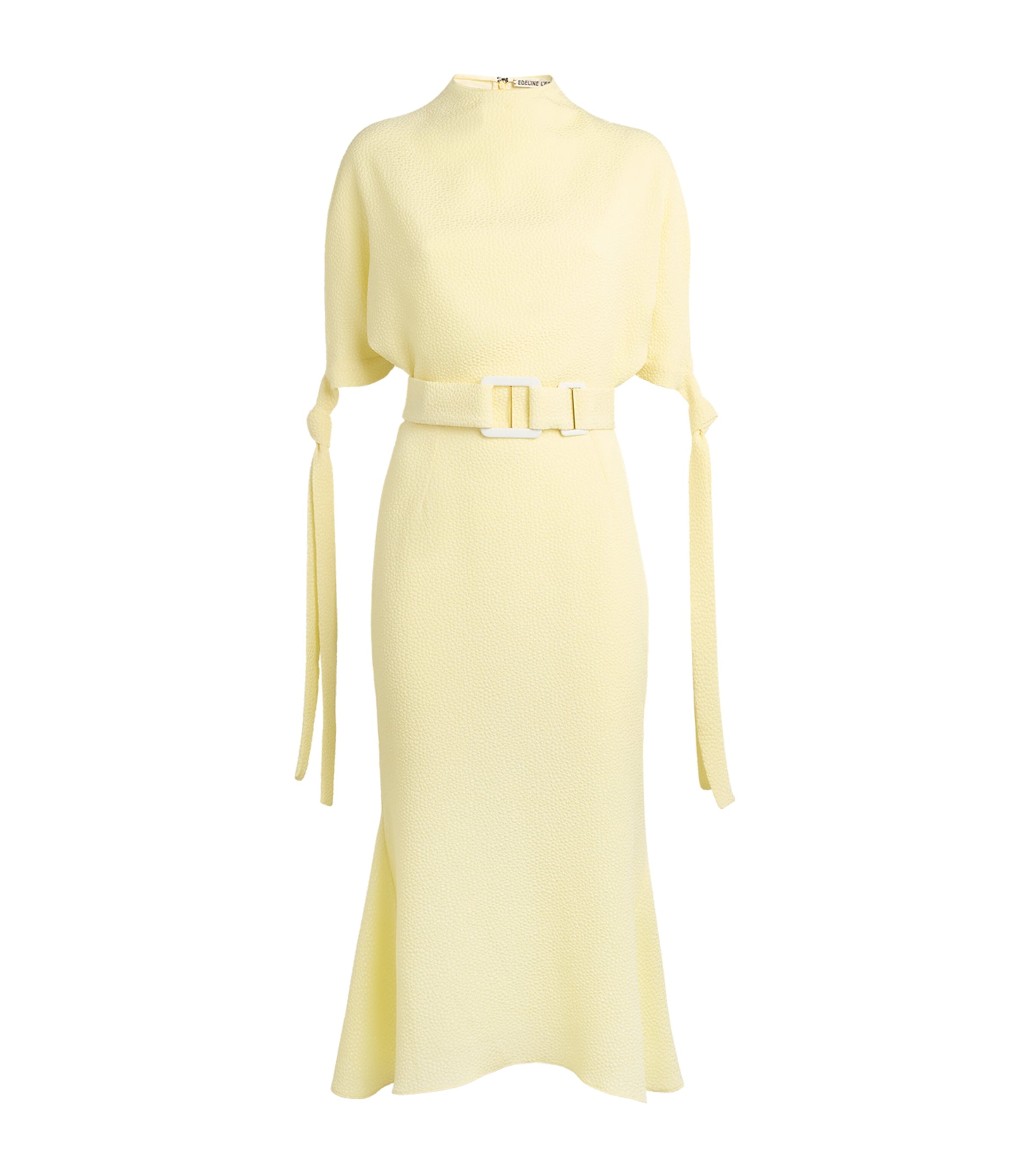 Edeline Lee Womens Jacquard Belted Pedernal Midi Dress Lem/lemon Image 1