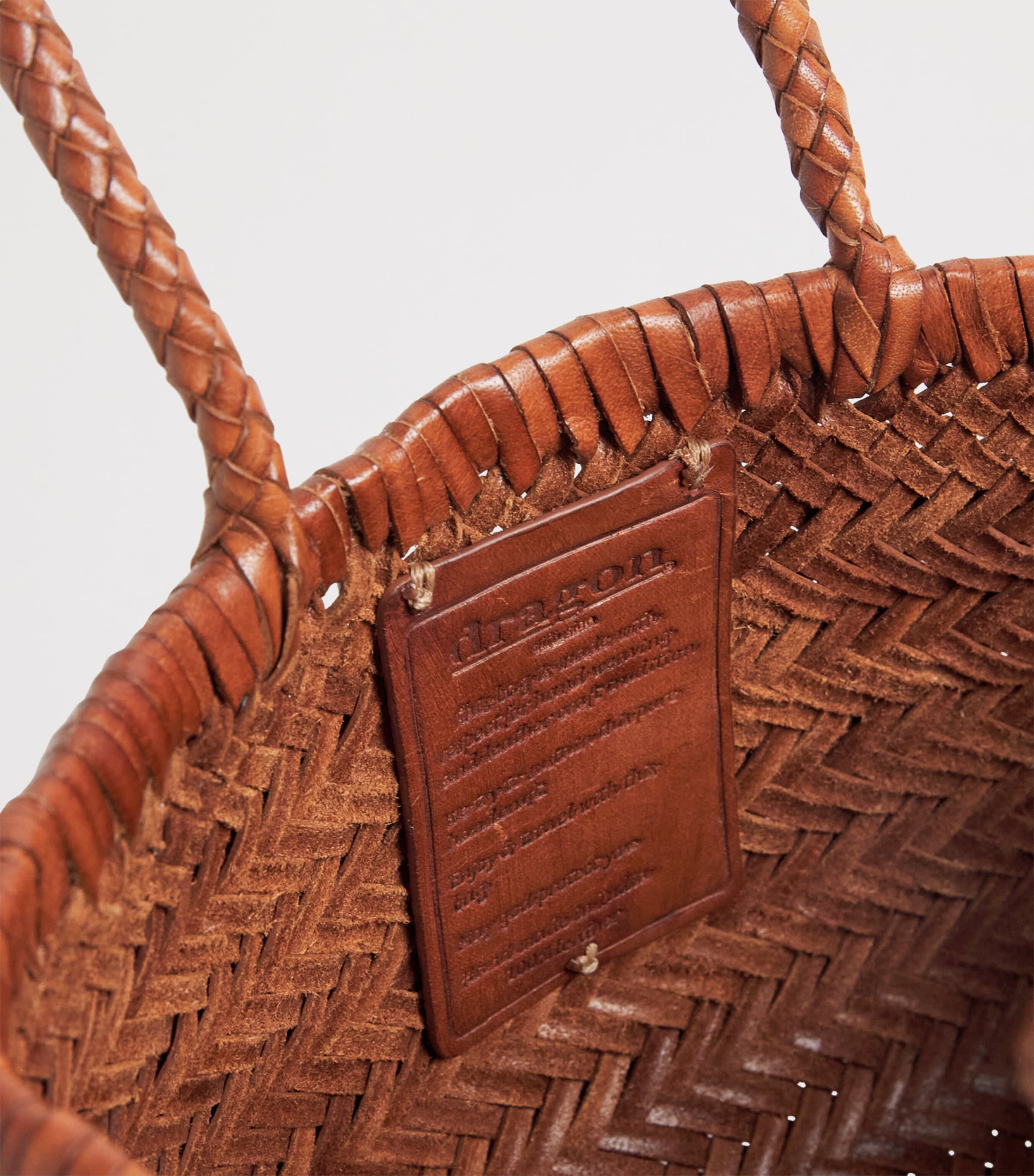 Mini Leather Flat Gora Tote Bag TAN Image 5