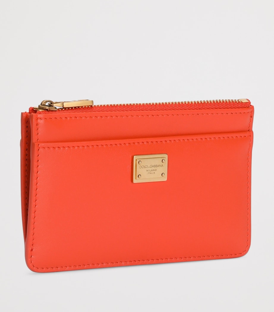 Dolce&Gabbana Leather Zip Card Holder Orange Image 2