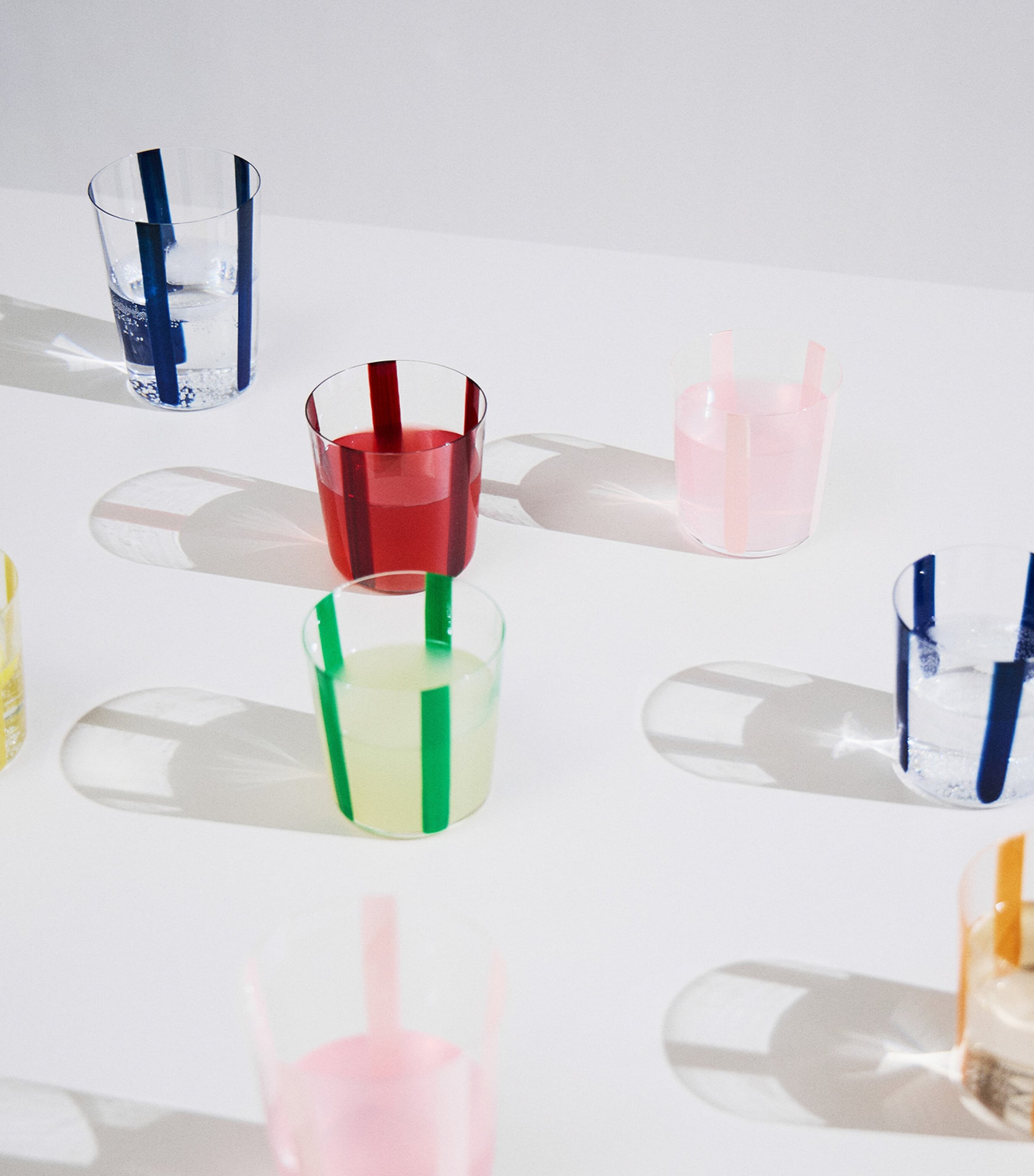 Set of 4 Nova Stripe Tumblers (500ml) NAVY / CLEAR Image 4