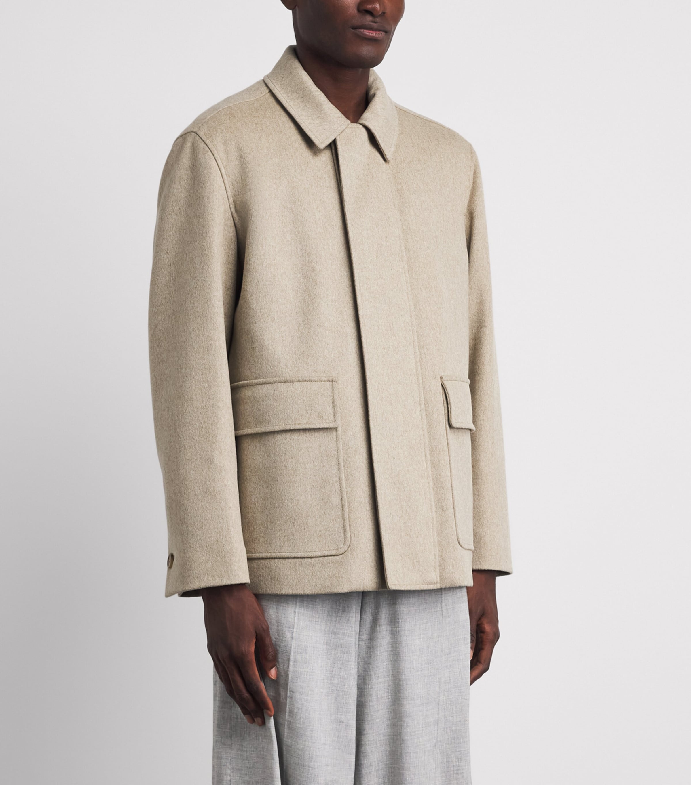 Lardini Mens Virgin Wool Jacket Light Beige Image 4