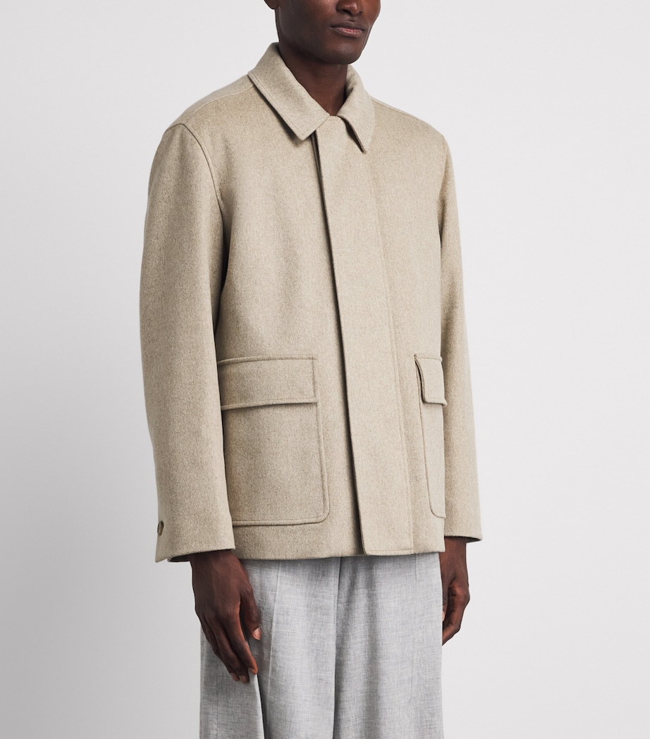 Lardini Mens Virgin Wool Jacket Light Beige Image 4