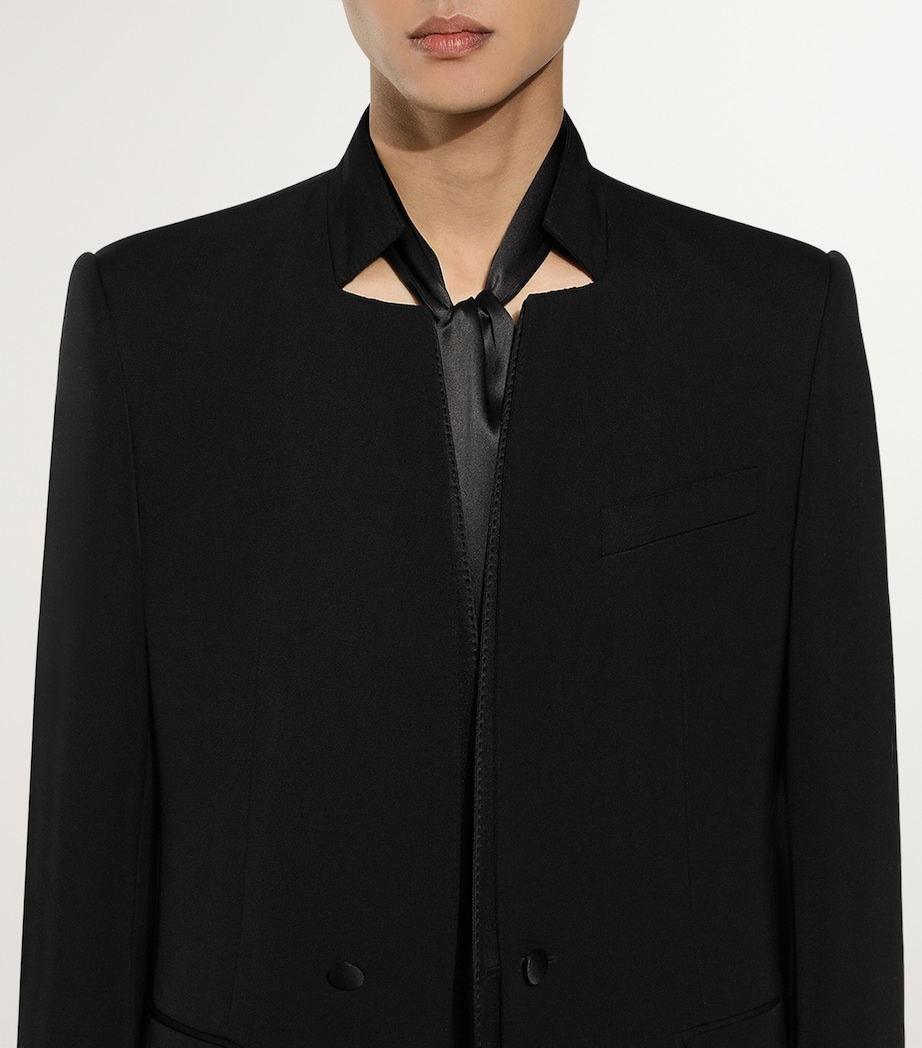Double-Layer Single-Breasted Blazer N0000-BLACK Image 3
