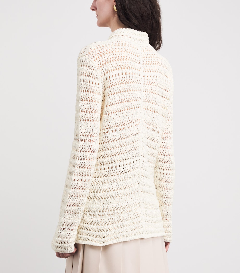 Fabiana Filippi Womens Cotton-Blend Cardigan Bianco Image 5