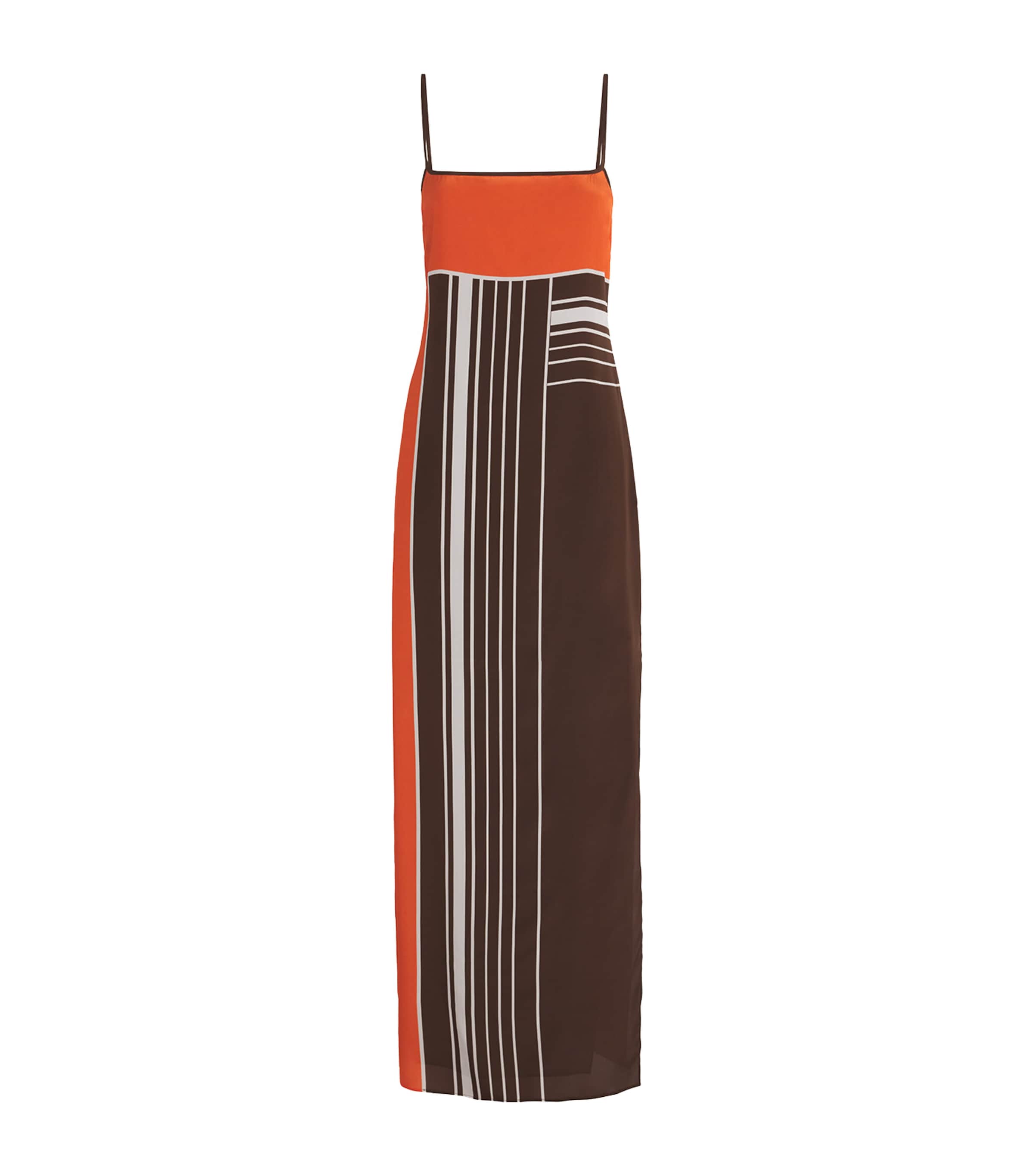 Silk Stripe Destino Maxi Dress