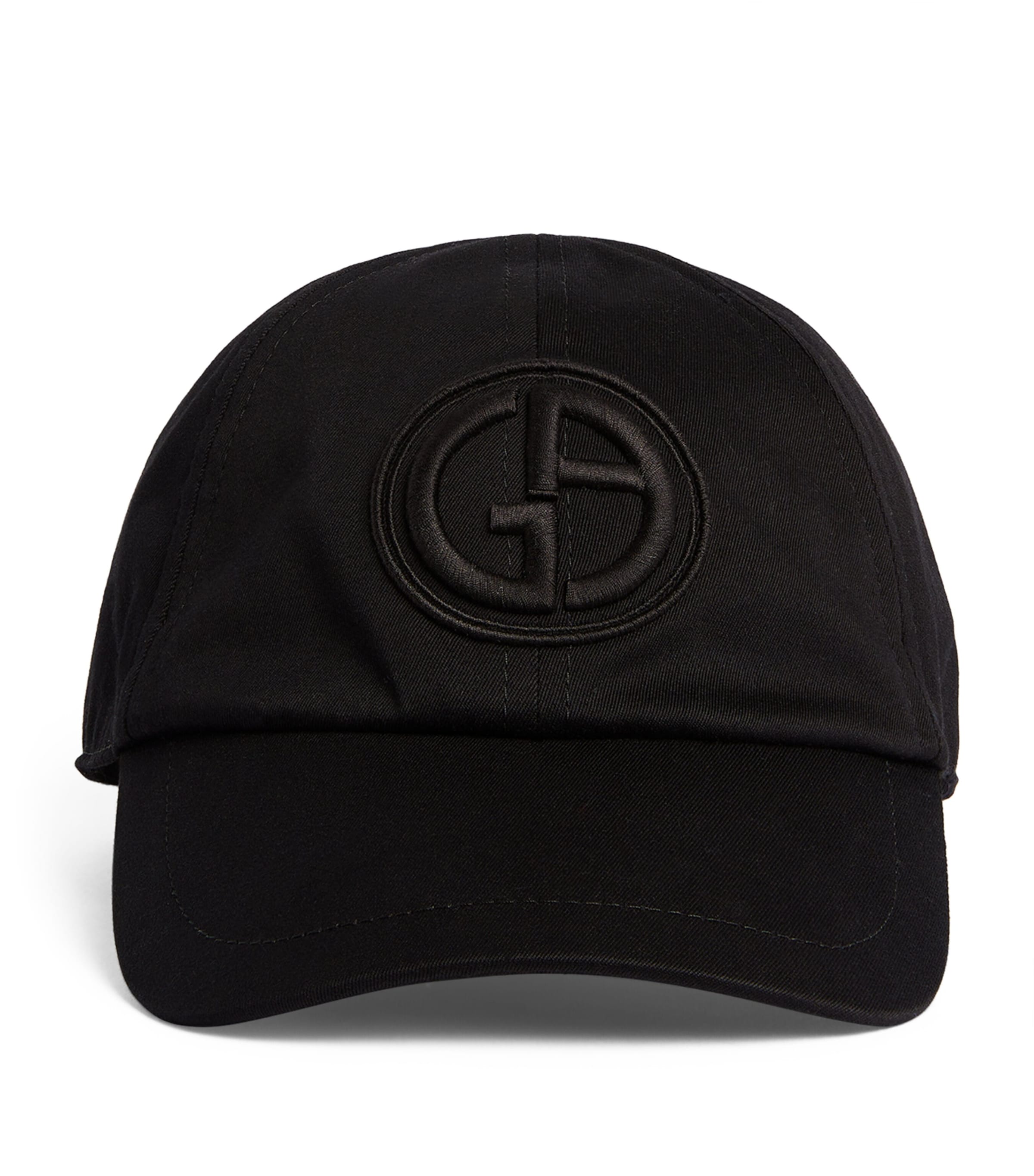 Giorgio Armani Embroidered Logo Baseball Cap In Black