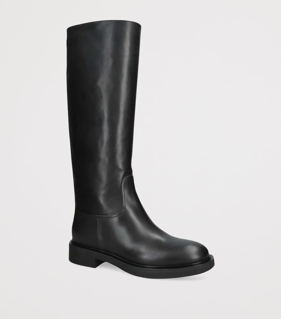 Leather Ascott Knee-High Boots BLACK Image 3