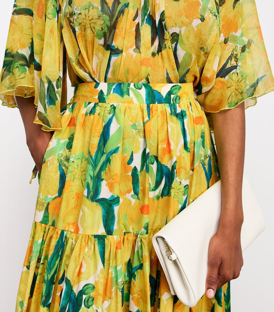 Floral Pleated Oscar Maxi Skirt YE02 ZESTY Image 6