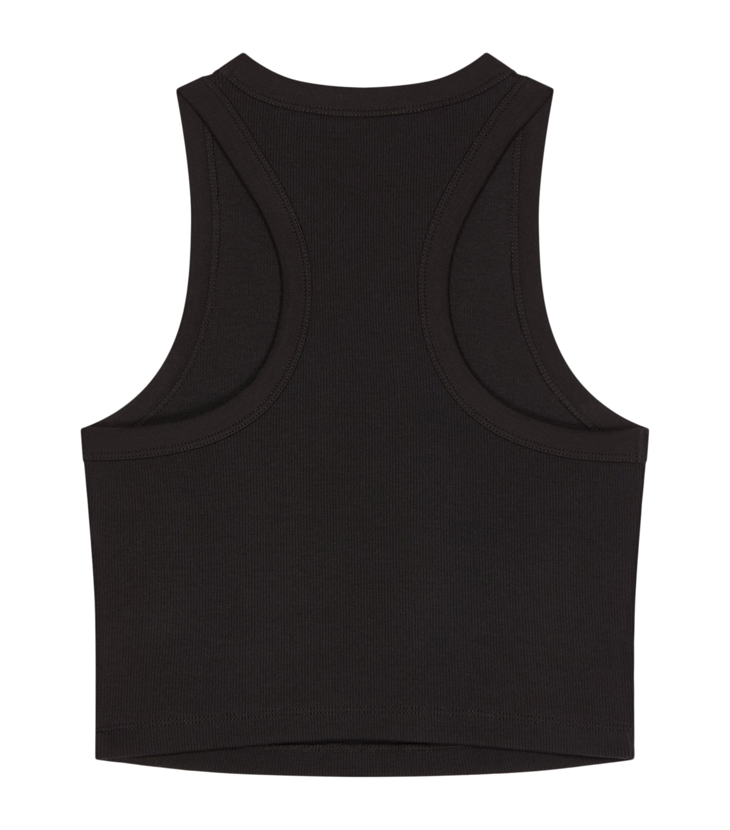 Stretch-Cotton Logo Tank Top BLACK Image 3