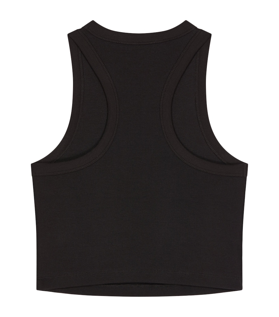 Stretch-Cotton Logo Tank Top BLACK Image 3