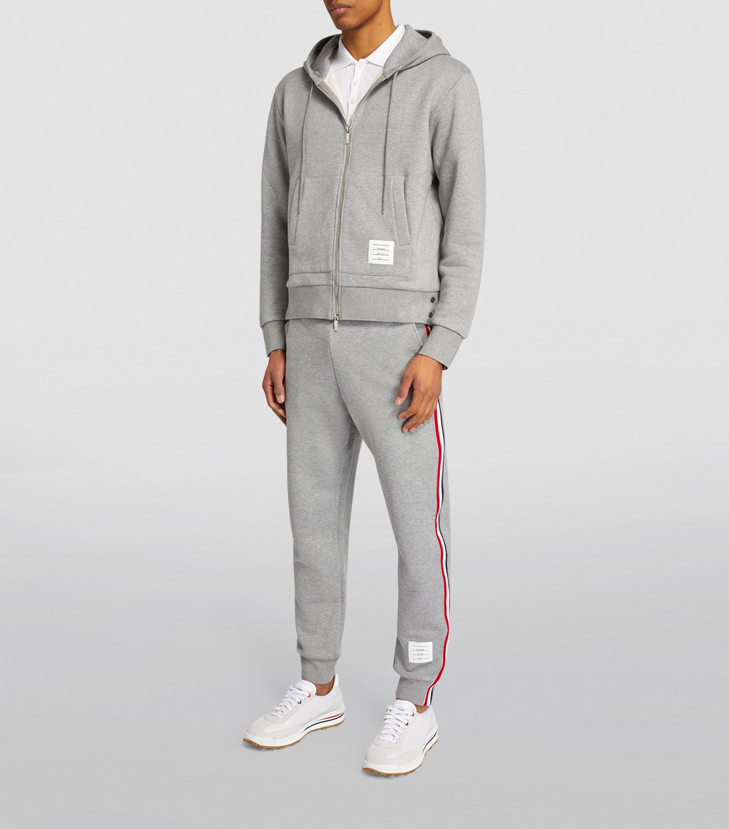 Suede-Trim Technical Tricolour Sneakers WHITE Image 7