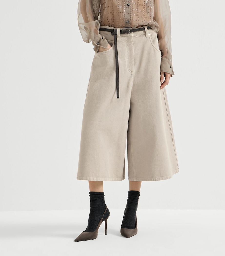 Brunello Cucinelli Womens Cropped Denim Trousers Image 2