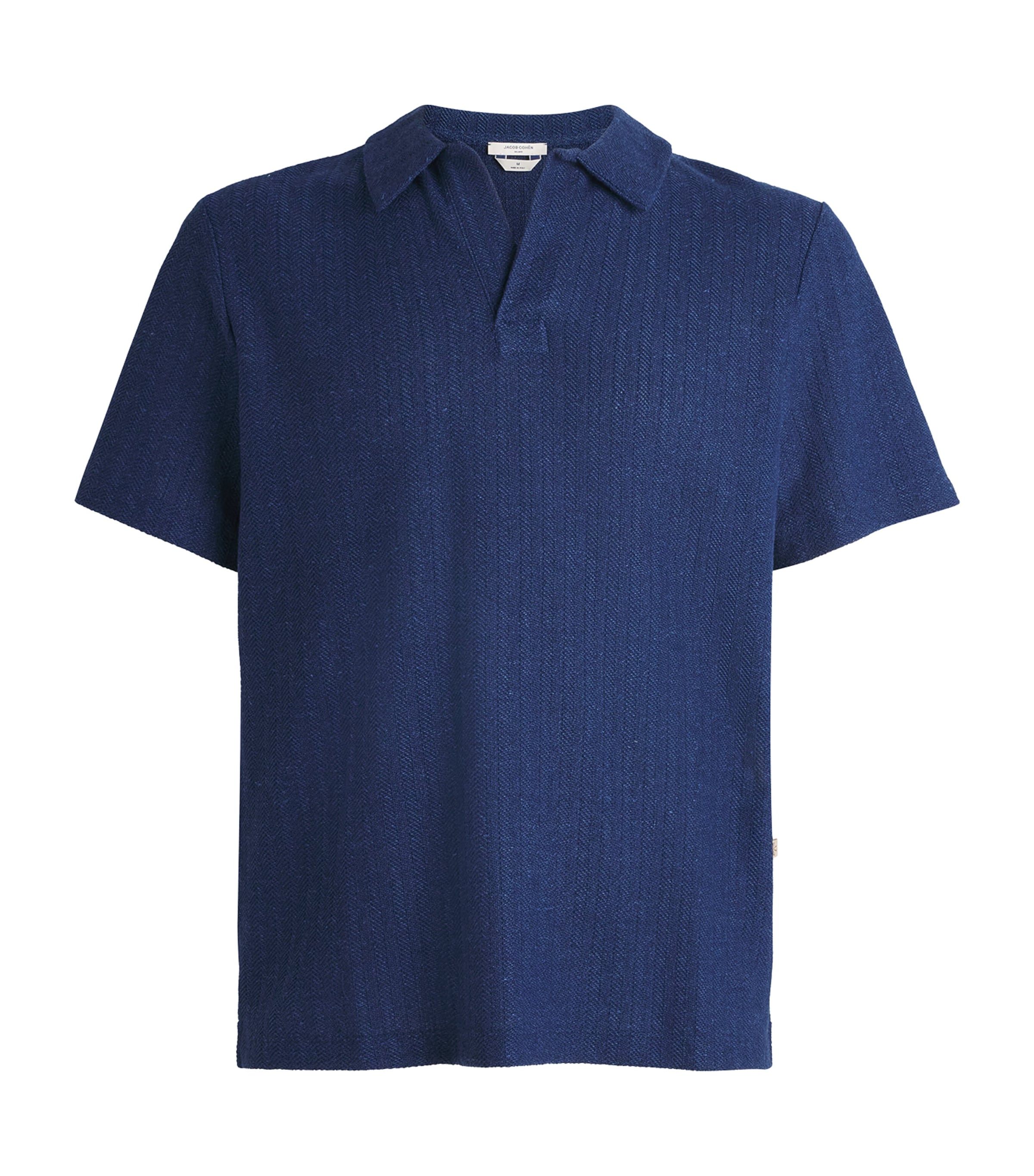JACOB COHËN Mens Geometric Polo Shirt Navy Image 1